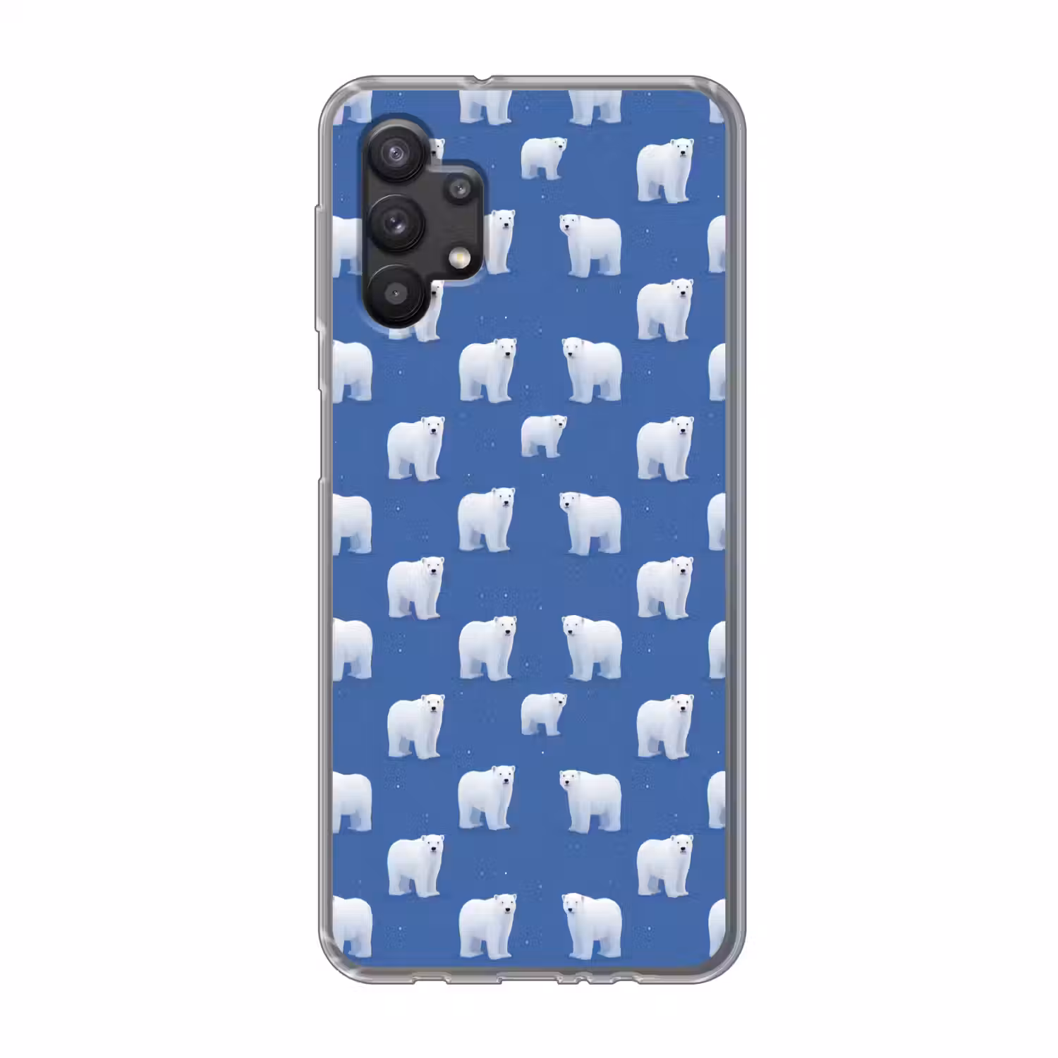 IJsbeer - Patroon - Blauw Telefoonhoesje Samsung Galaxy A32 5G klein 346 -3d
