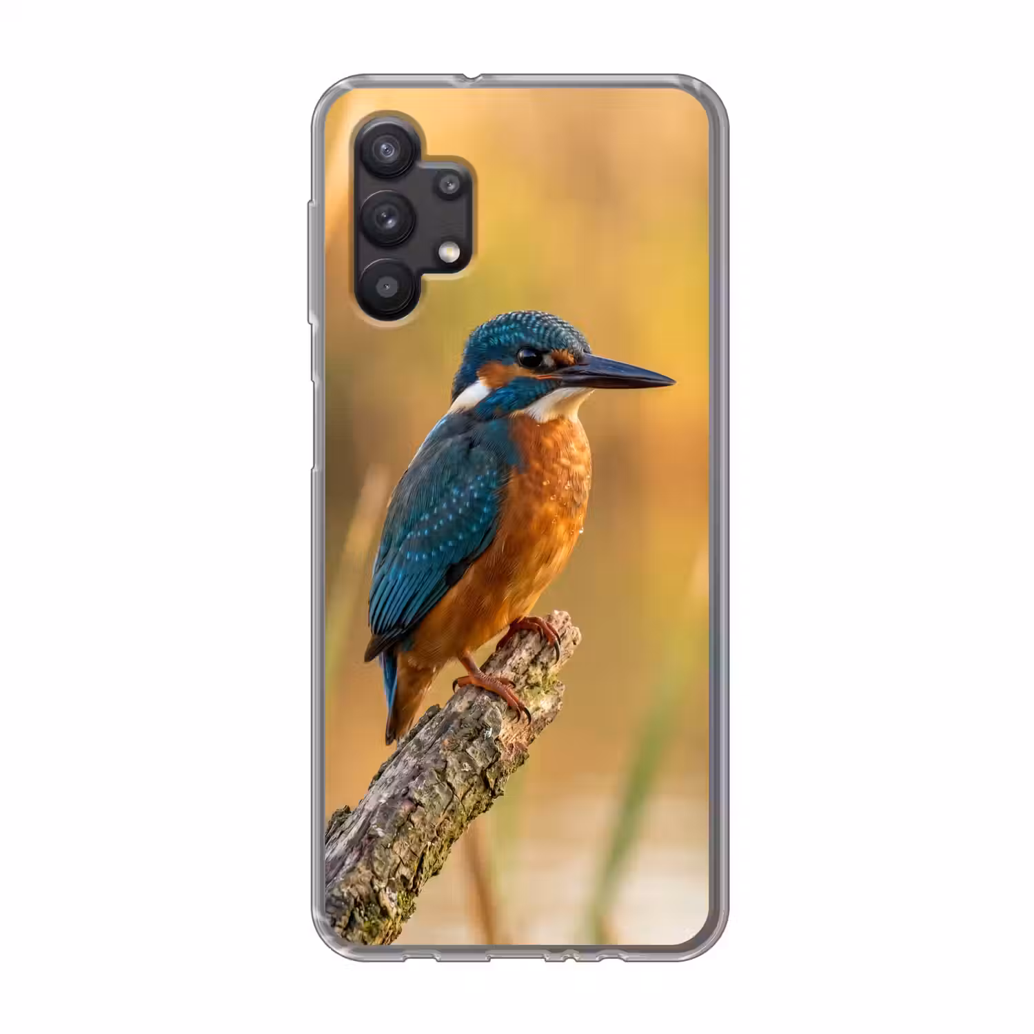 IJsvogel - Tak - Water - Kleurrijk - Levendig Telefoonhoesje Samsung Galaxy A32 5G klein -3d