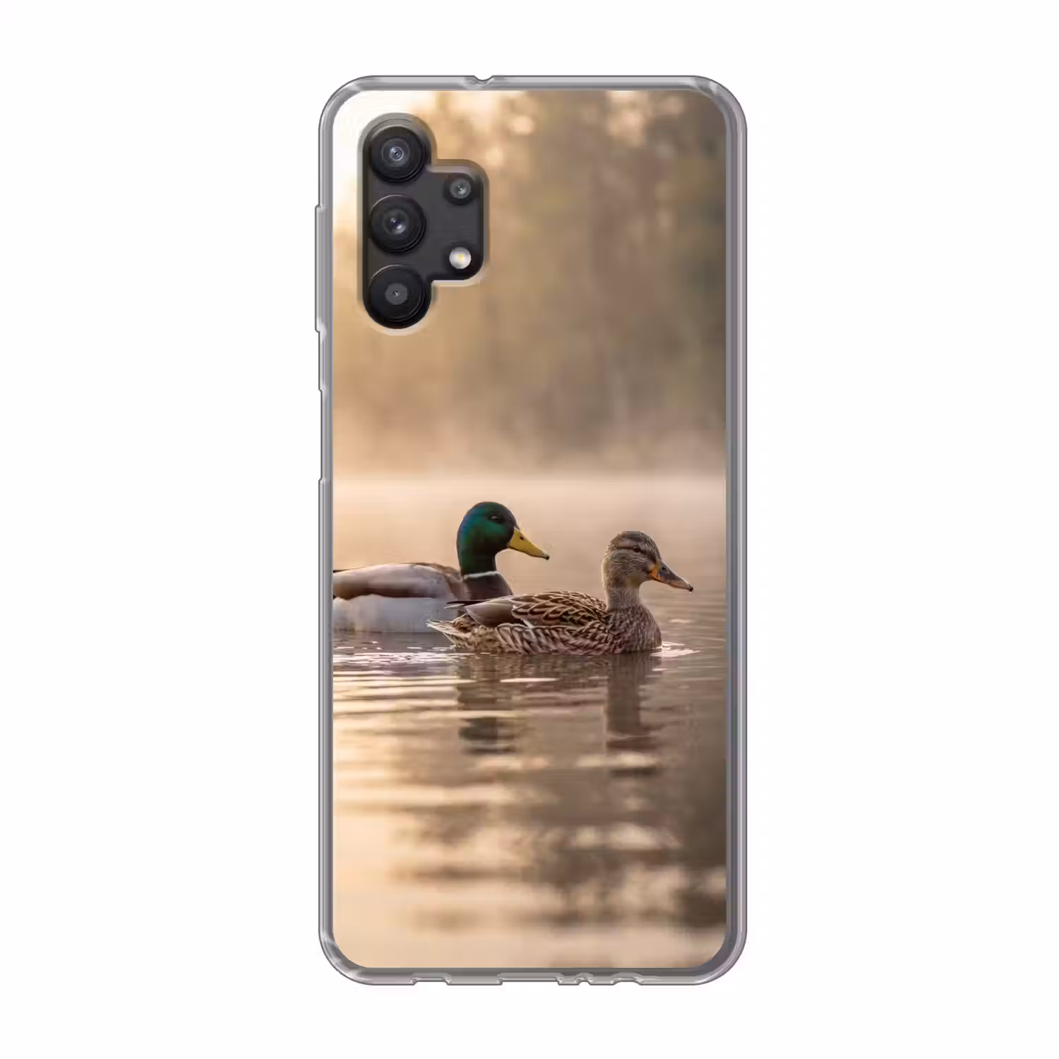 Eenden - Water - Mist - Natuur Telefoonhoesje Samsung Galaxy A32 5G klein -3d