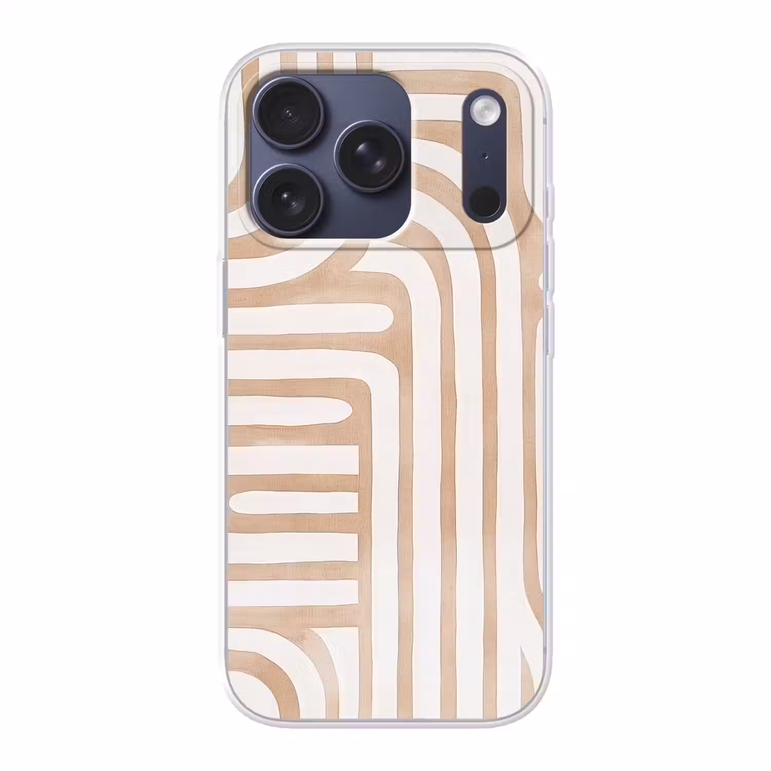 Aardetinten - Labyrintpatroon Telefoonhoesje iPhone 17 Pro klein -3d