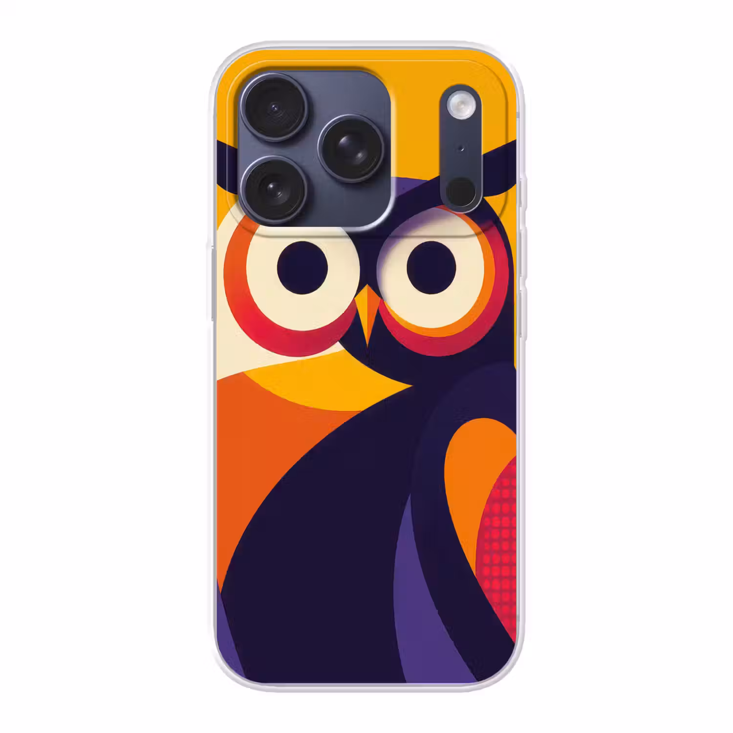 Uil - Grafisch - Kleurrijk - Ogen Telefoonhoesje iPhone 17 Pro klein -3d