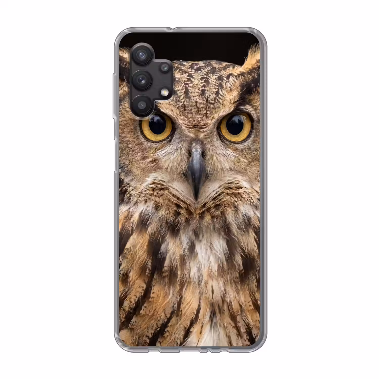 Oehoe - Uil - Portret - Bruin Telefoonhoesje Samsung Galaxy A32 5G klein -3d