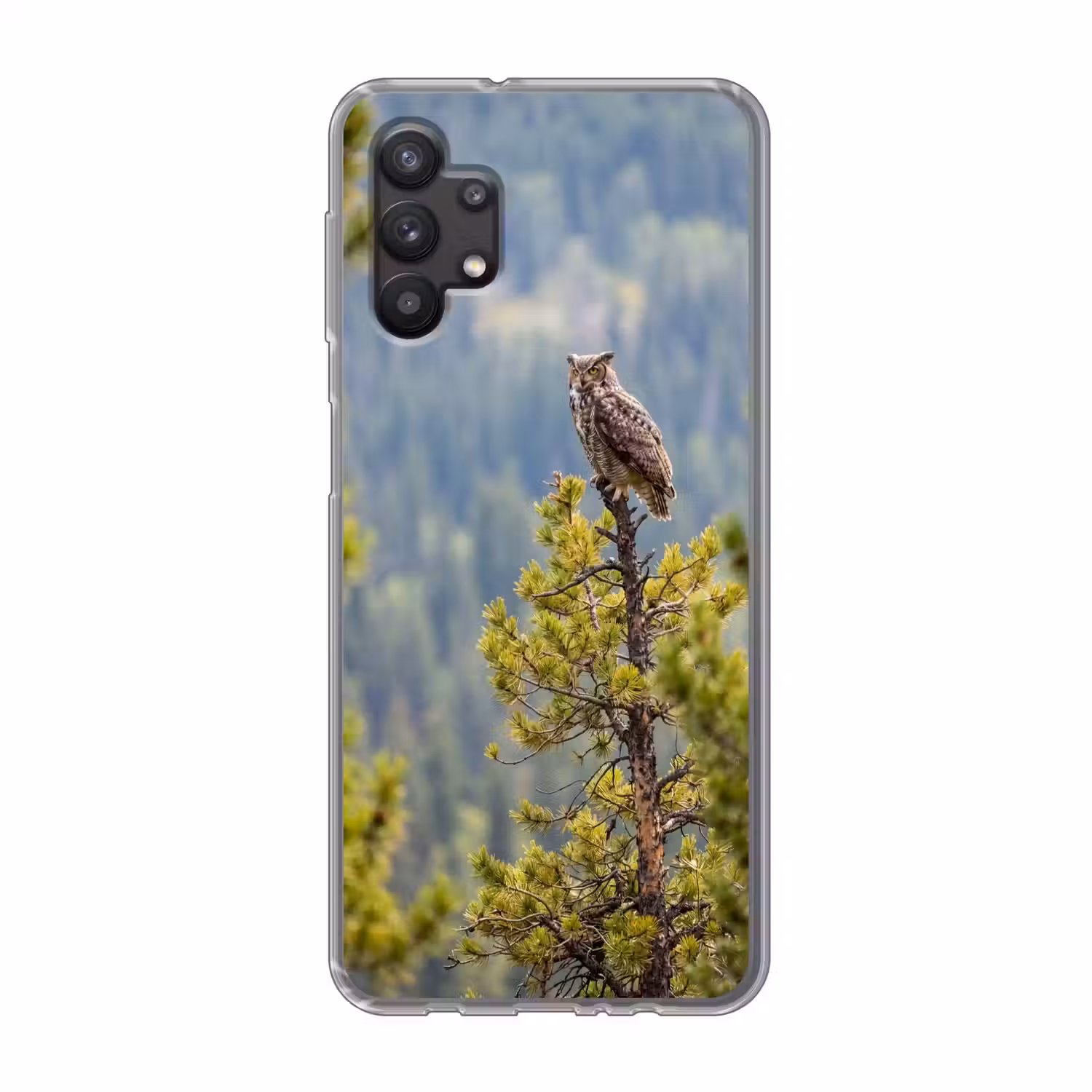Uil - Oehoe - Bomen - Natuur Telefoonhoesje Samsung Galaxy A32 5G klein -3d