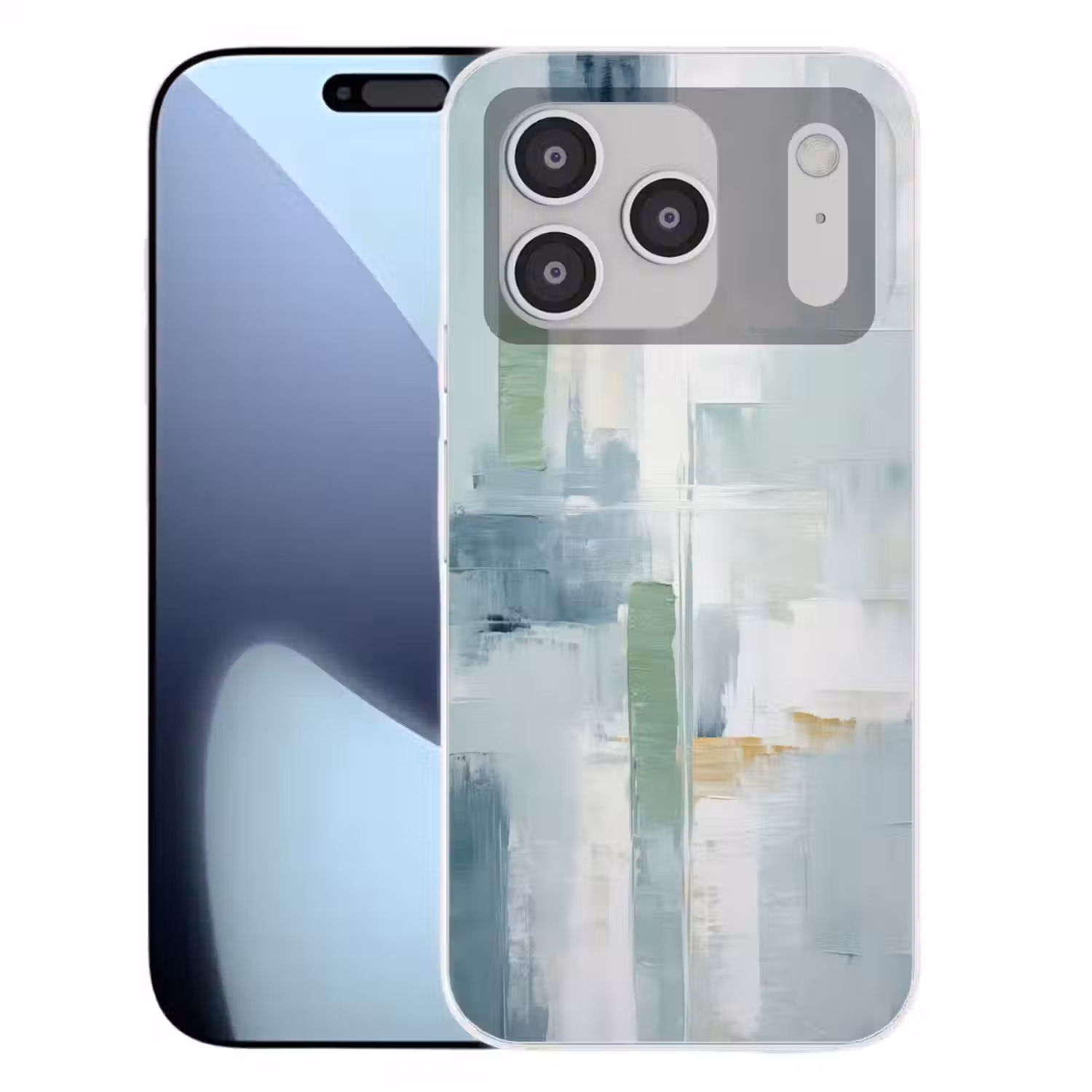 Verf - Moderne kunst - Abstract - Grijs Telefoonhoesje iPhone 17 Pro klein -3d