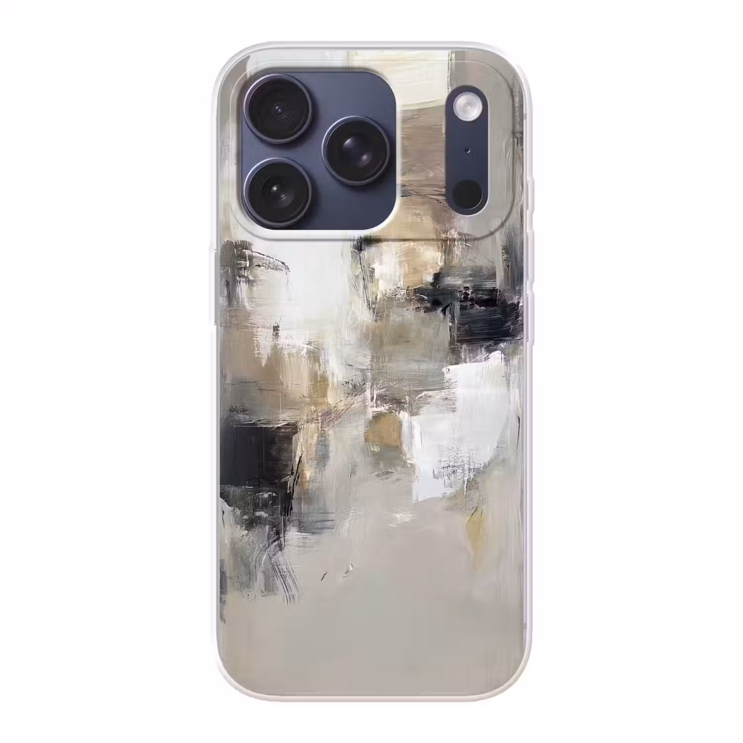 Kleurenpalet - Penseelstreken - Beige - Nevelig Telefoonhoesje iPhone 17 Pro klein -3d