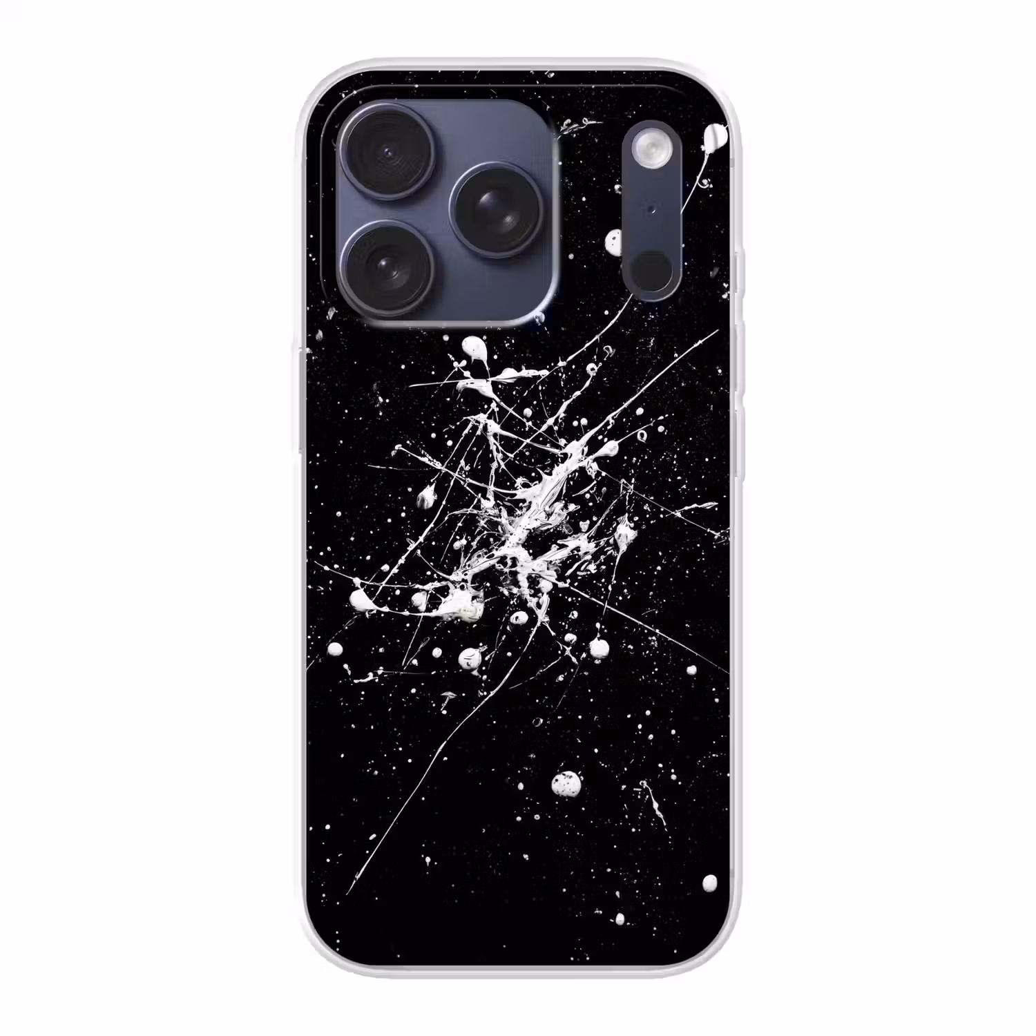 Verfspatten - Wit - Abstract - Explosie Telefoonhoesje iPhone 17 Pro klein -3d