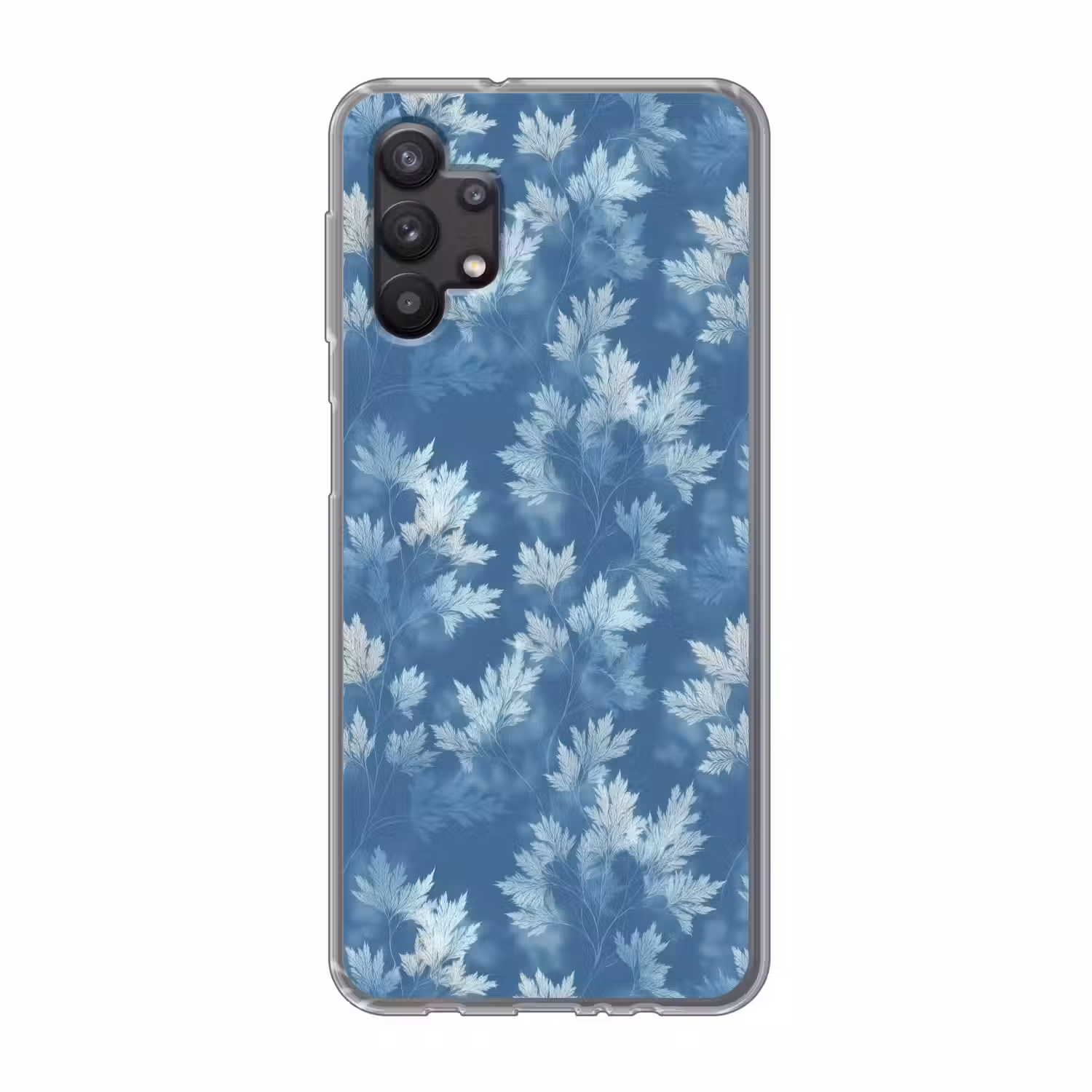 Varen - Botanisch - Patroon - Grijsblauw Telefoonhoesje Samsung Galaxy A32 5G klein 346 -3d