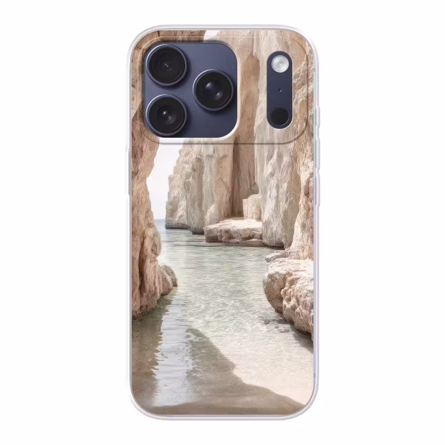 Rotsen - Zee - Zand - Kloof Telefoonhoesje iPhone 17 Pro klein -3d