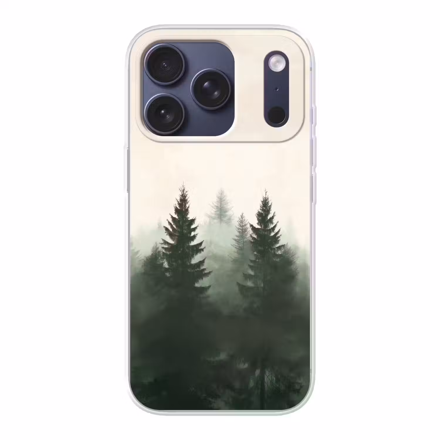 Sparren - Bomen - Groen - Beige Telefoonhoesje iPhone 17 Pro klein -3d