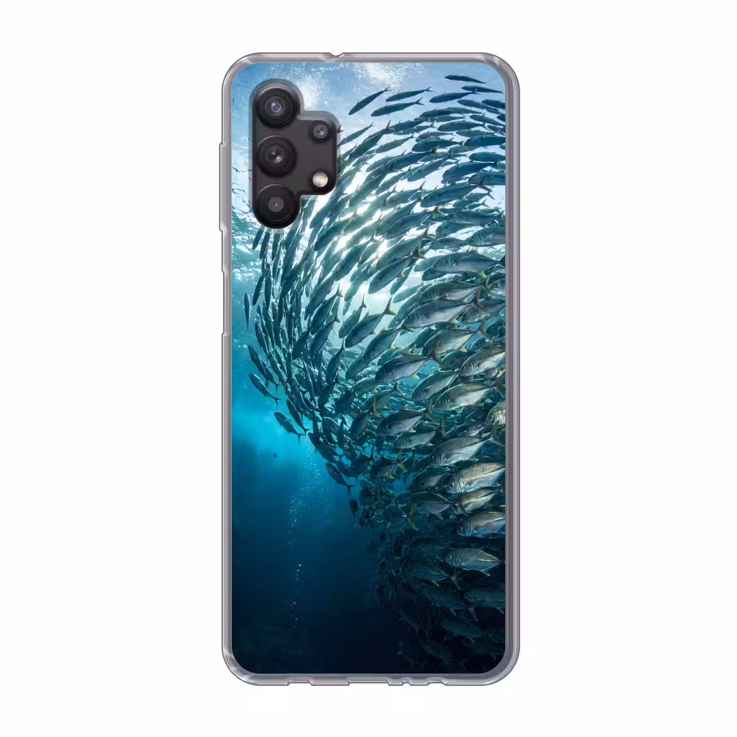 Vis - School - Oceaan - Natuur - Blauw Telefoonhoesje Samsung Galaxy A32 5G klein -3d