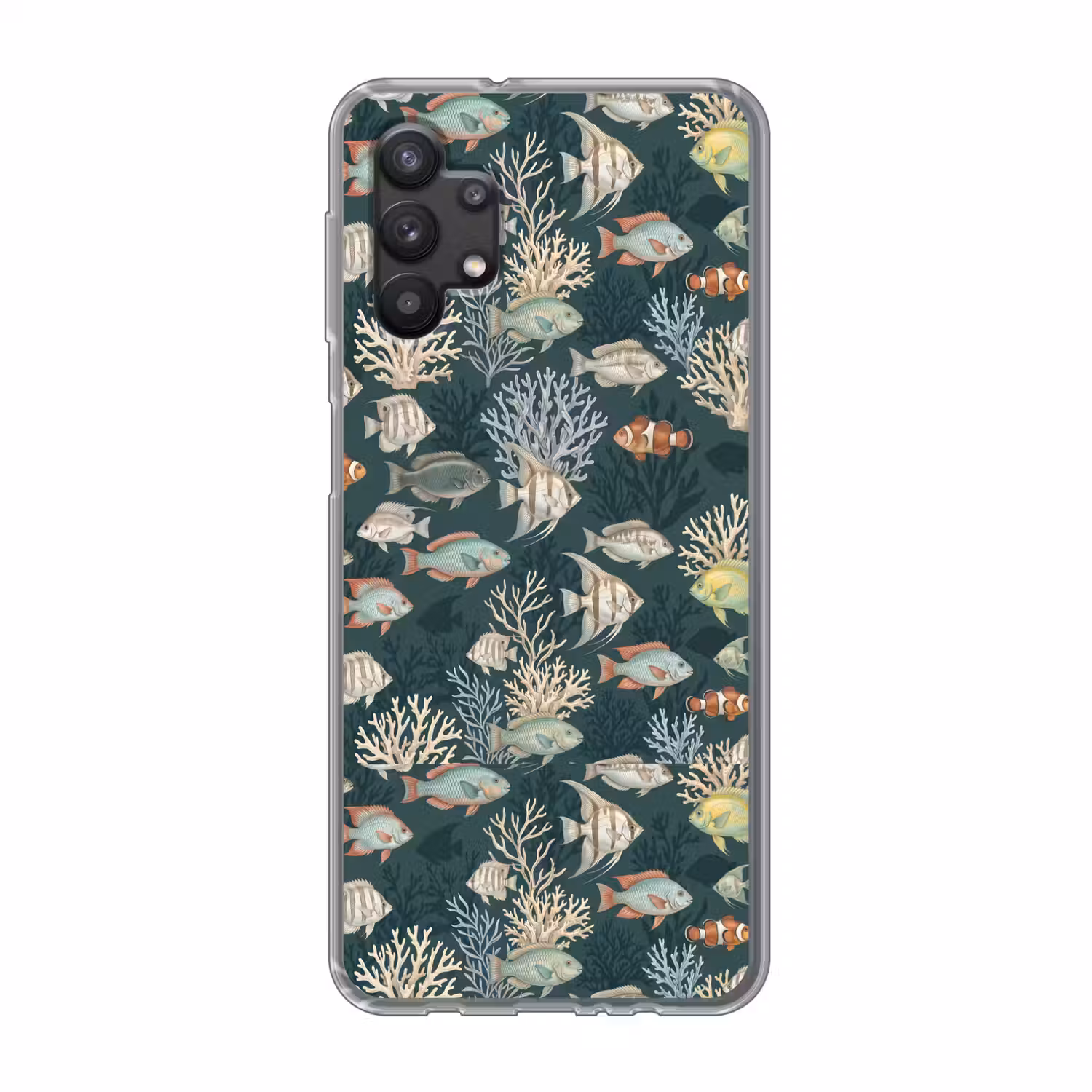 Vis - Koraal - Onderwater - Illustratie Telefoonhoesje Samsung Galaxy A32 5G klein -3d