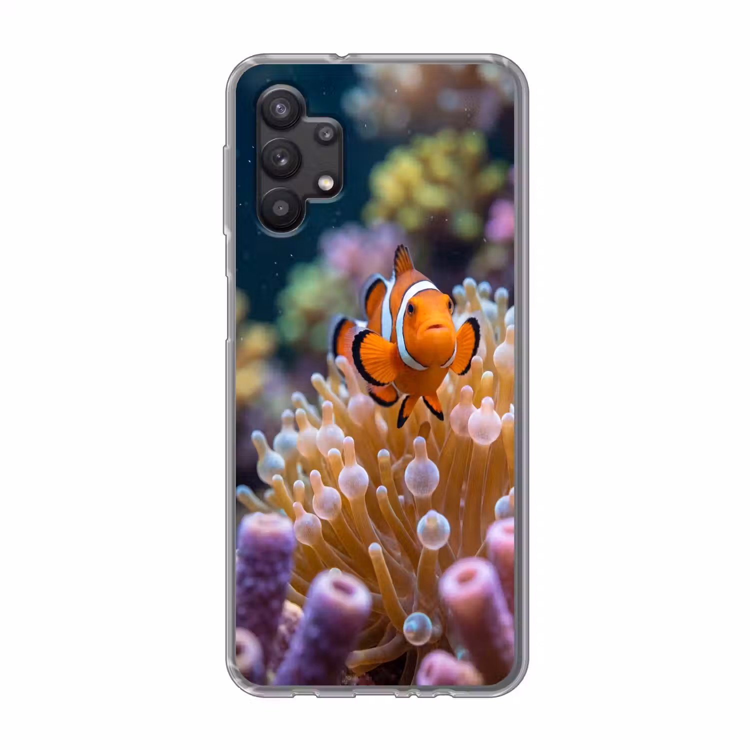 Vis - Koraal - Onderwater - Oranje - Dieren Telefoonhoesje Samsung Galaxy A32 5G klein -3d