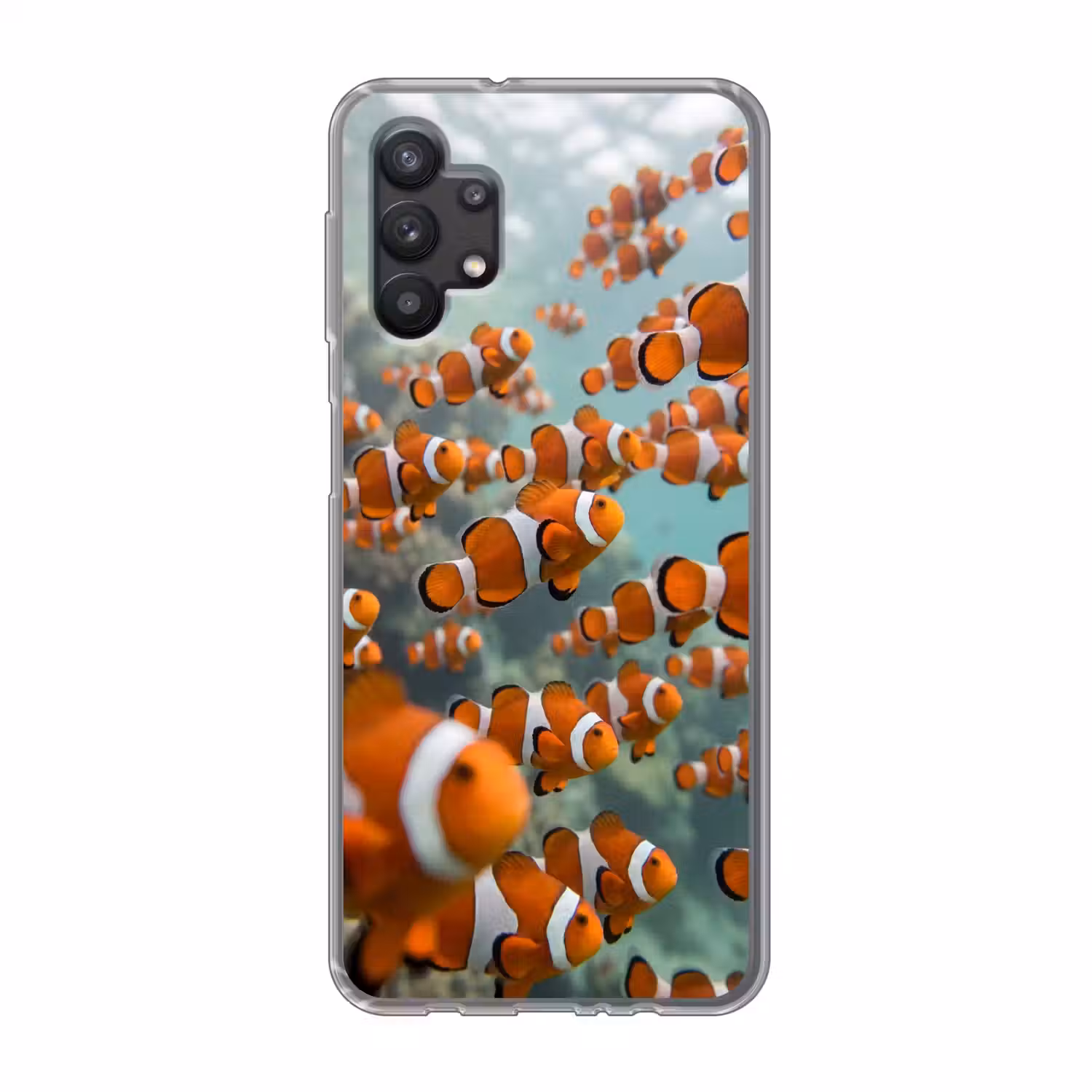 Vis - School - Onderwater - Dieren - Oranje Telefoonhoesje Samsung Galaxy A32 5G klein -3d
