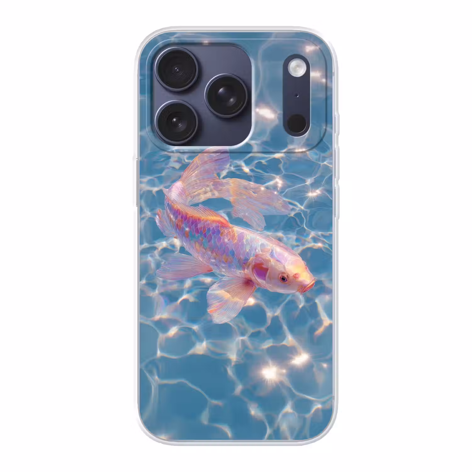 Vis - Water - Blauw - Licht Telefoonhoesje iPhone 17 Pro klein -3d