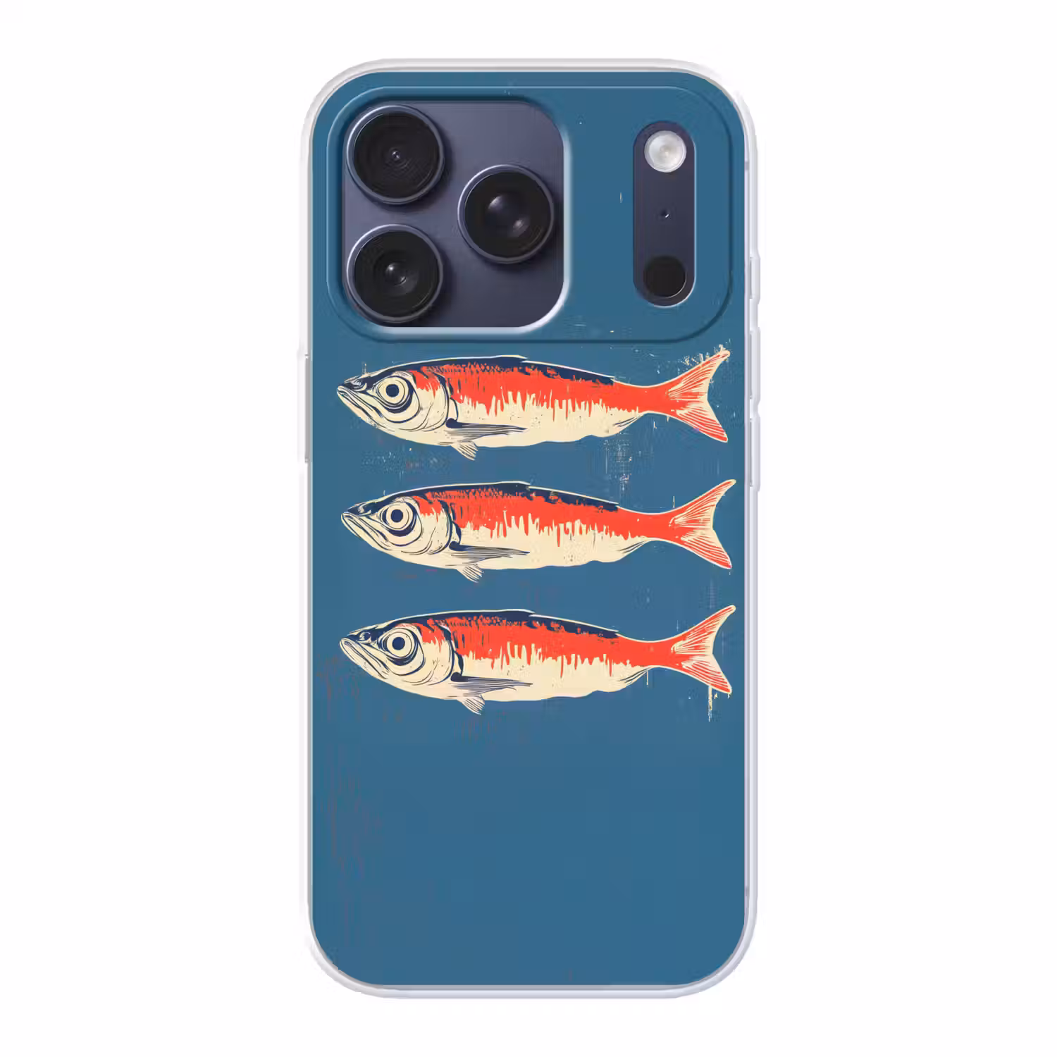 Vissen - Rood - Blauw Telefoonhoesje iPhone 17 Pro klein -3d