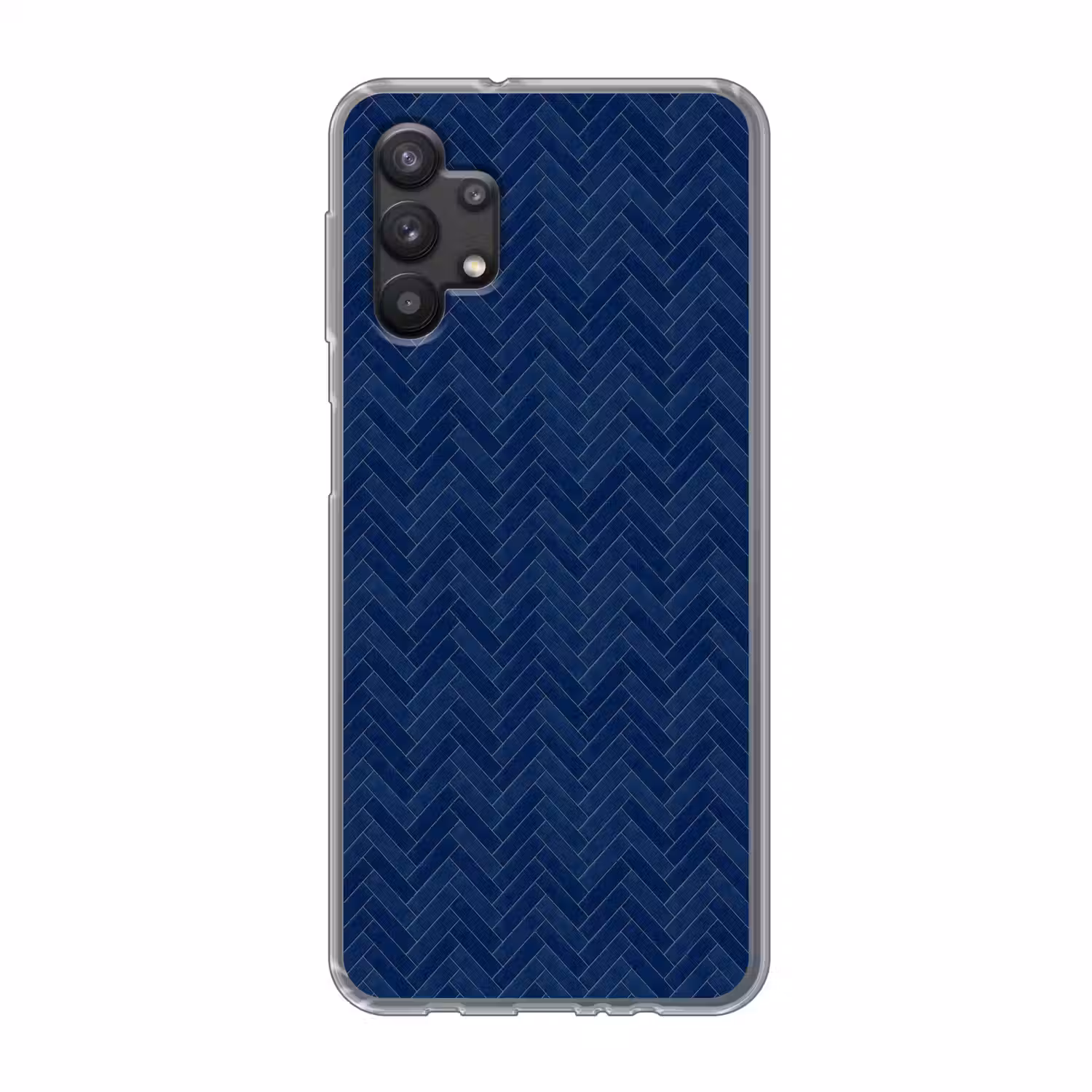 Visgraat - Wandtegel - Donkerblauw - Navy Blue Telefoonhoesje Samsung Galaxy A32 5G klein 346 -3d
