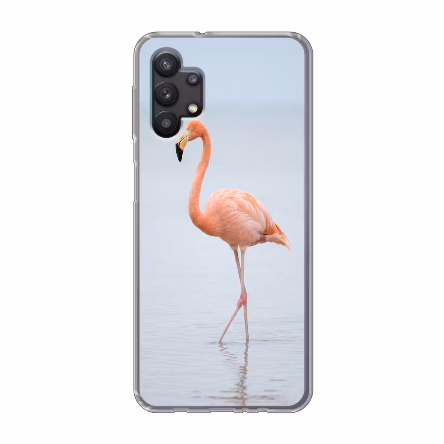 Flamingo - Zee - Roze Telefoonhoesje Samsung Galaxy A32 5G klein -3d