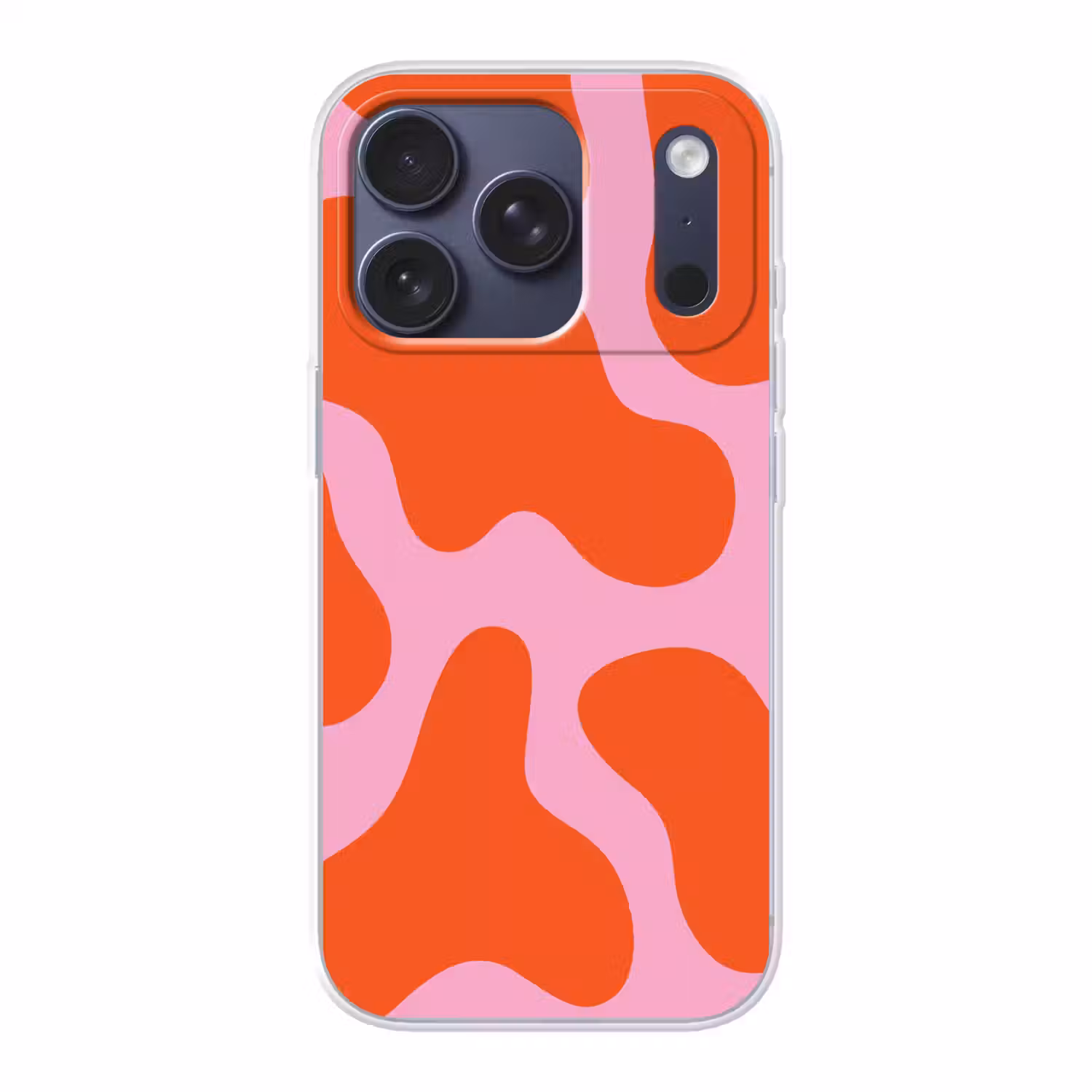 Vlekken - Rood - Roze - Patroon - Minimalistisch Telefoonhoesje iPhone 17 Pro klein -3d