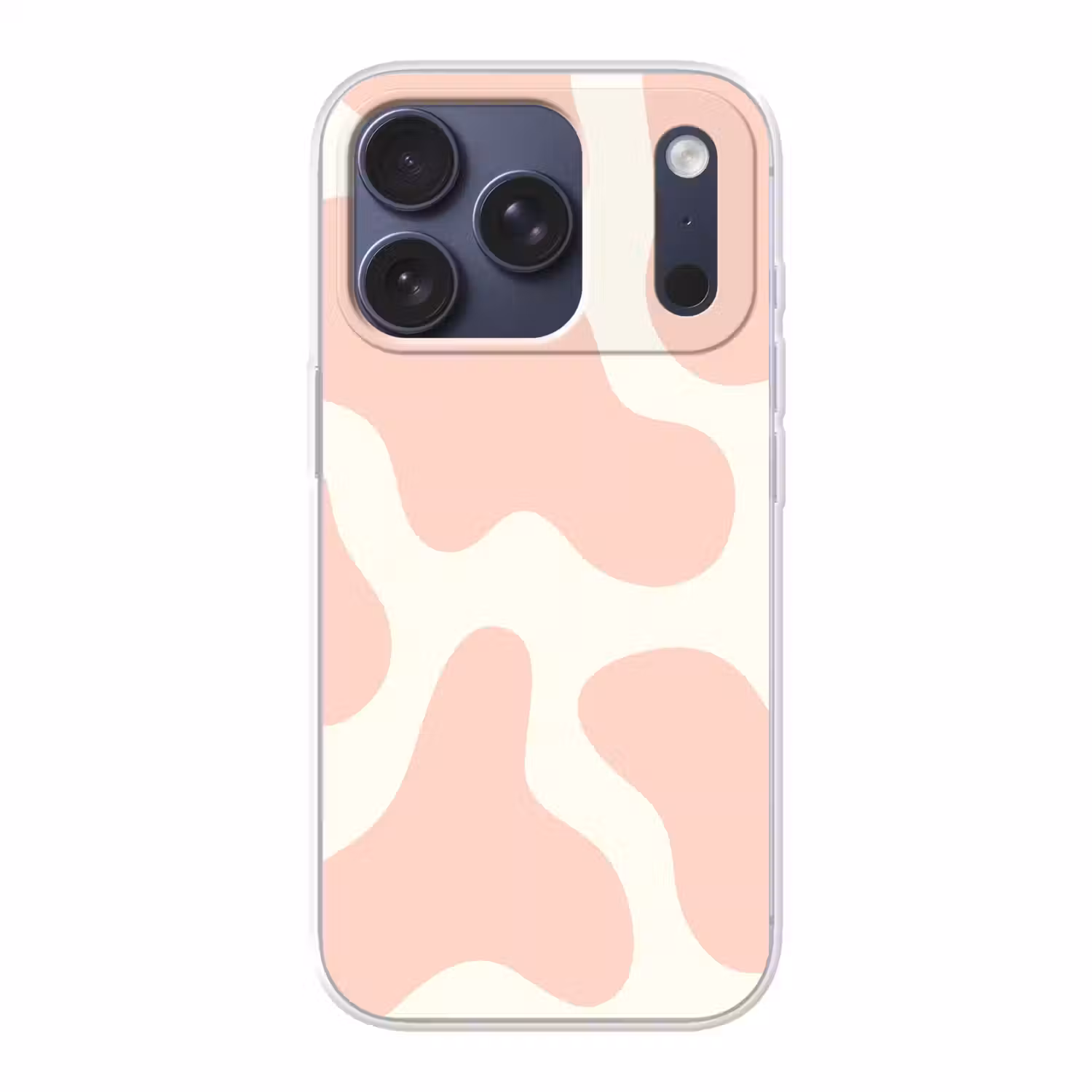 Vlekken - Wit - Roze - Patronen - Minimalistisch Telefoonhoesje iPhone 17 Pro klein -3d