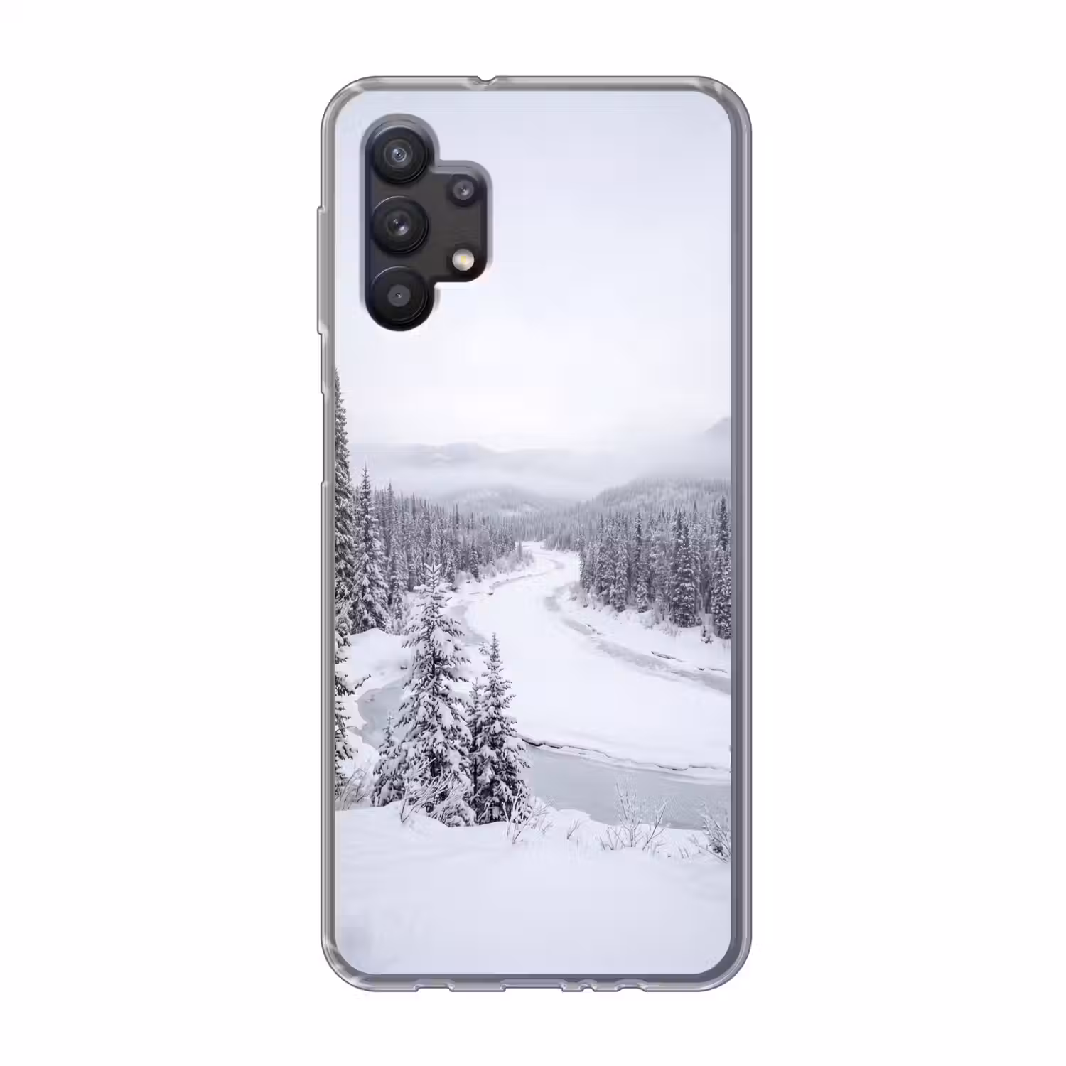 Rivier - Bevroren - Landschap - Winter Telefoonhoesje Samsung Galaxy A32 5G klein -3d