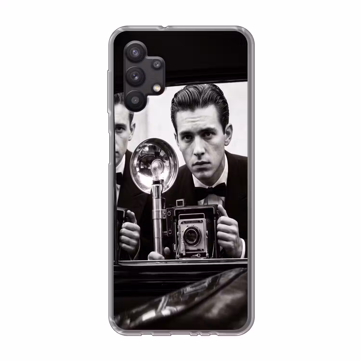 Fotograaf - Camera - Vintage - Journalistiek - Zwart-wit Telefoonhoesje Samsung Galaxy A32 5G klein -3d