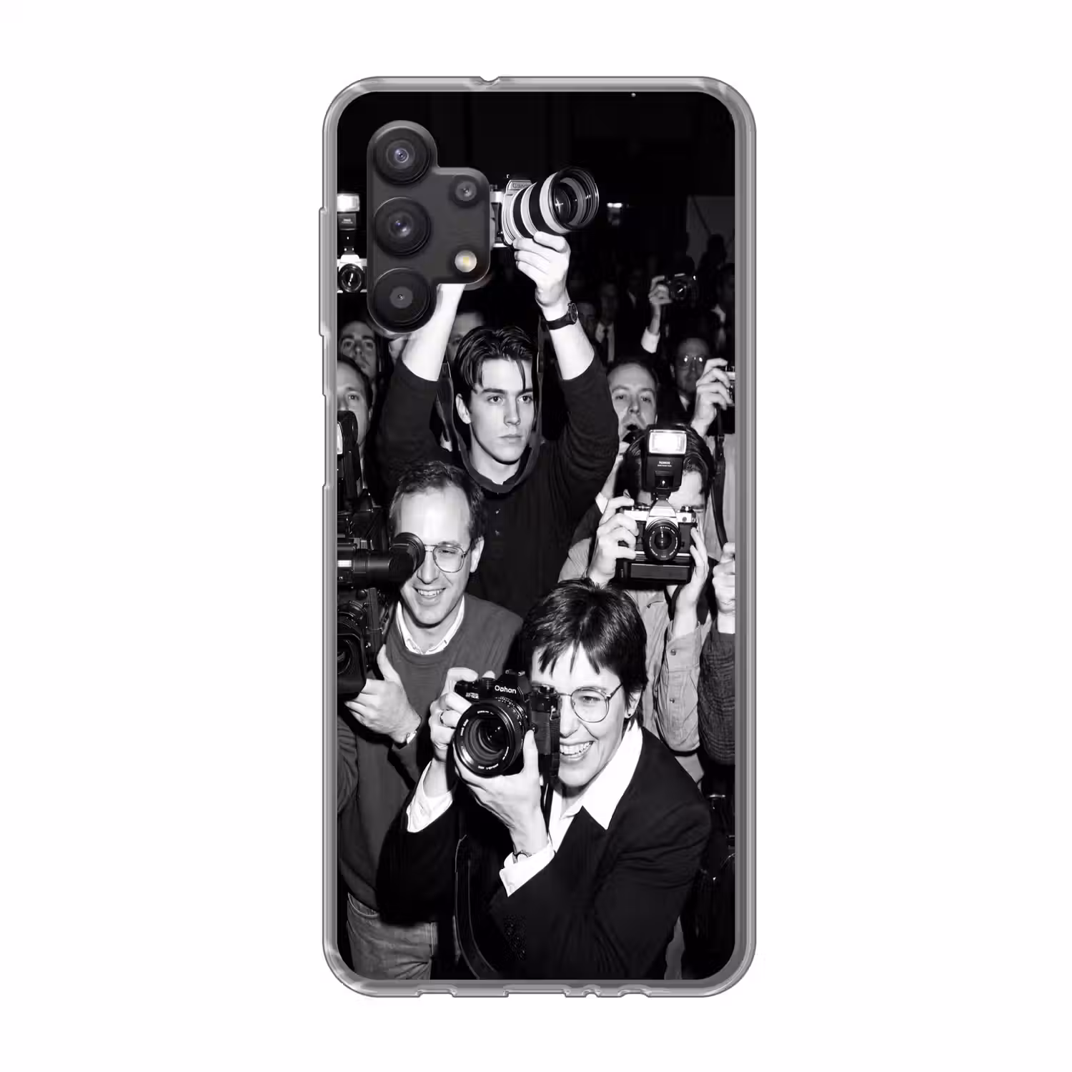 Fotografen - Menigte - Flitsers - Journalistiek Telefoonhoesje Samsung Galaxy A32 5G klein -3d