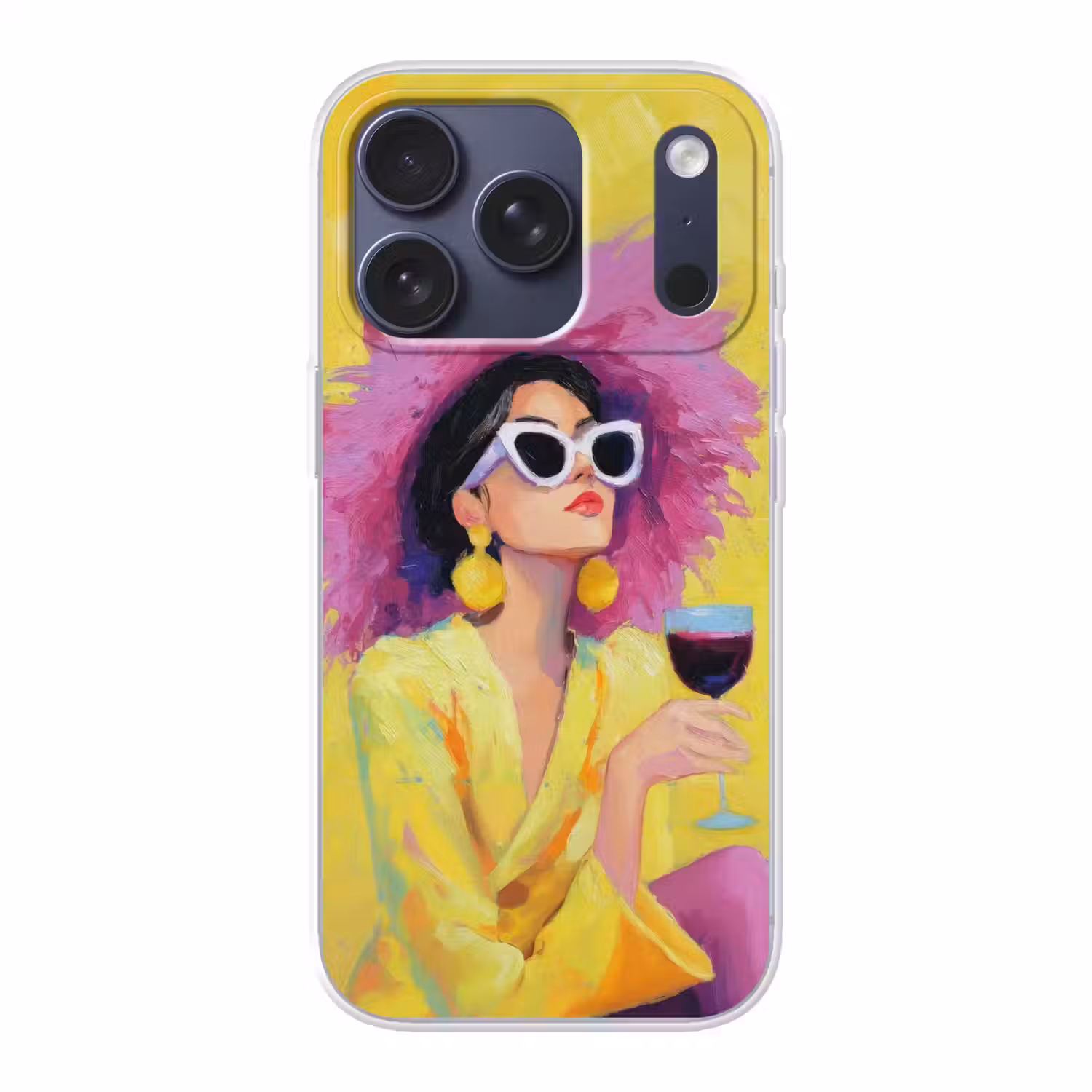 Vrouw - Hoed - Paars - Wijn Telefoonhoesje iPhone 17 Pro klein -3d