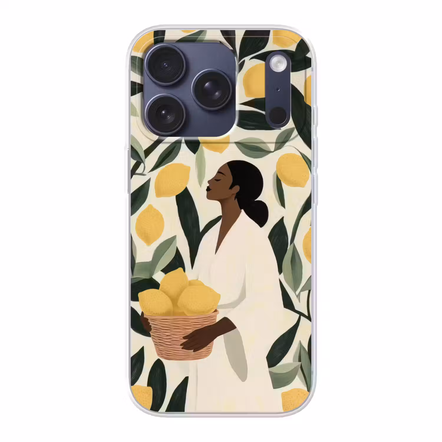 Vrouw - Mand - Citroenen - Bladeren Telefoonhoesje iPhone 17 Pro klein -3d