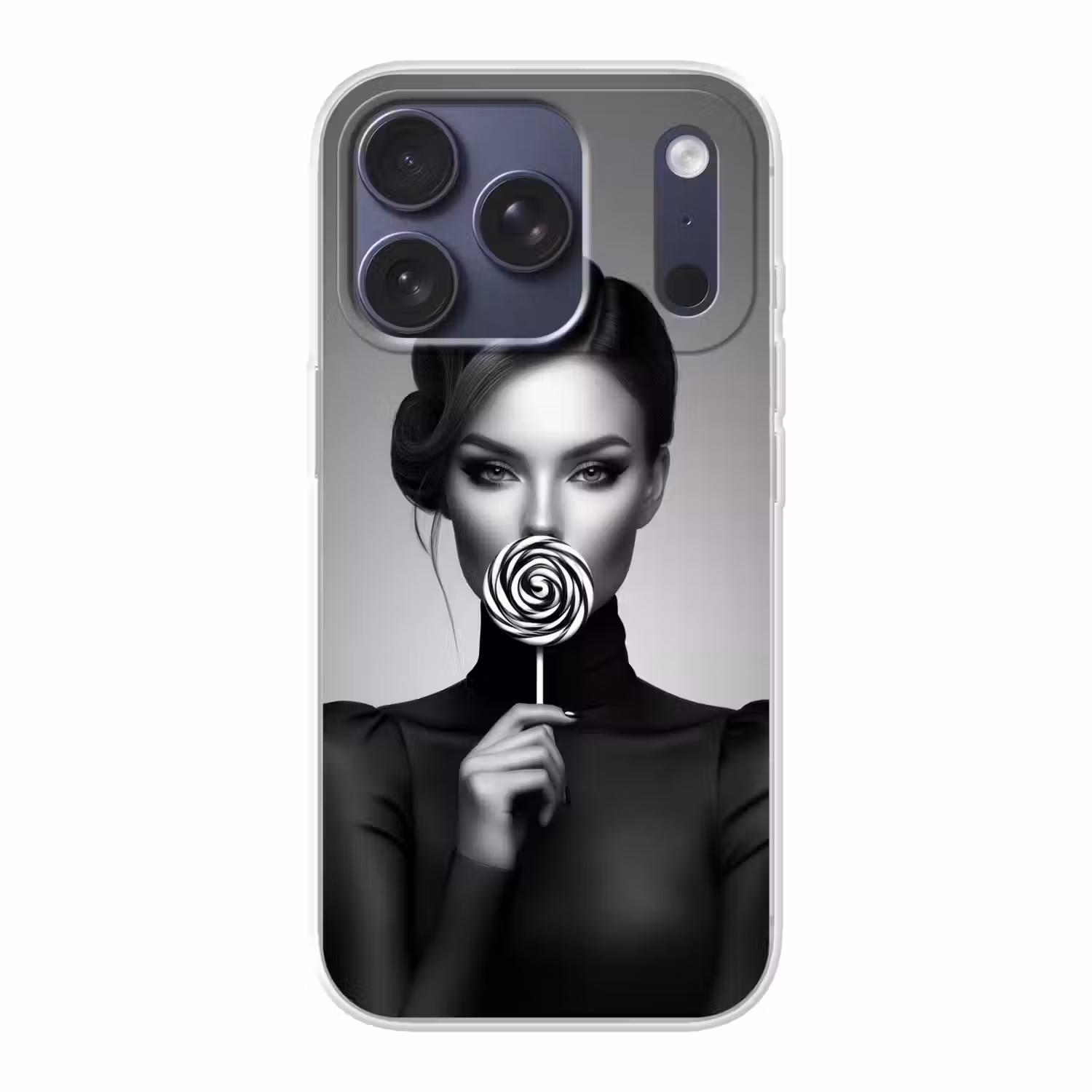 Vrouw - Lolly - Zwart Telefoonhoesje iPhone 17 Pro klein -3d