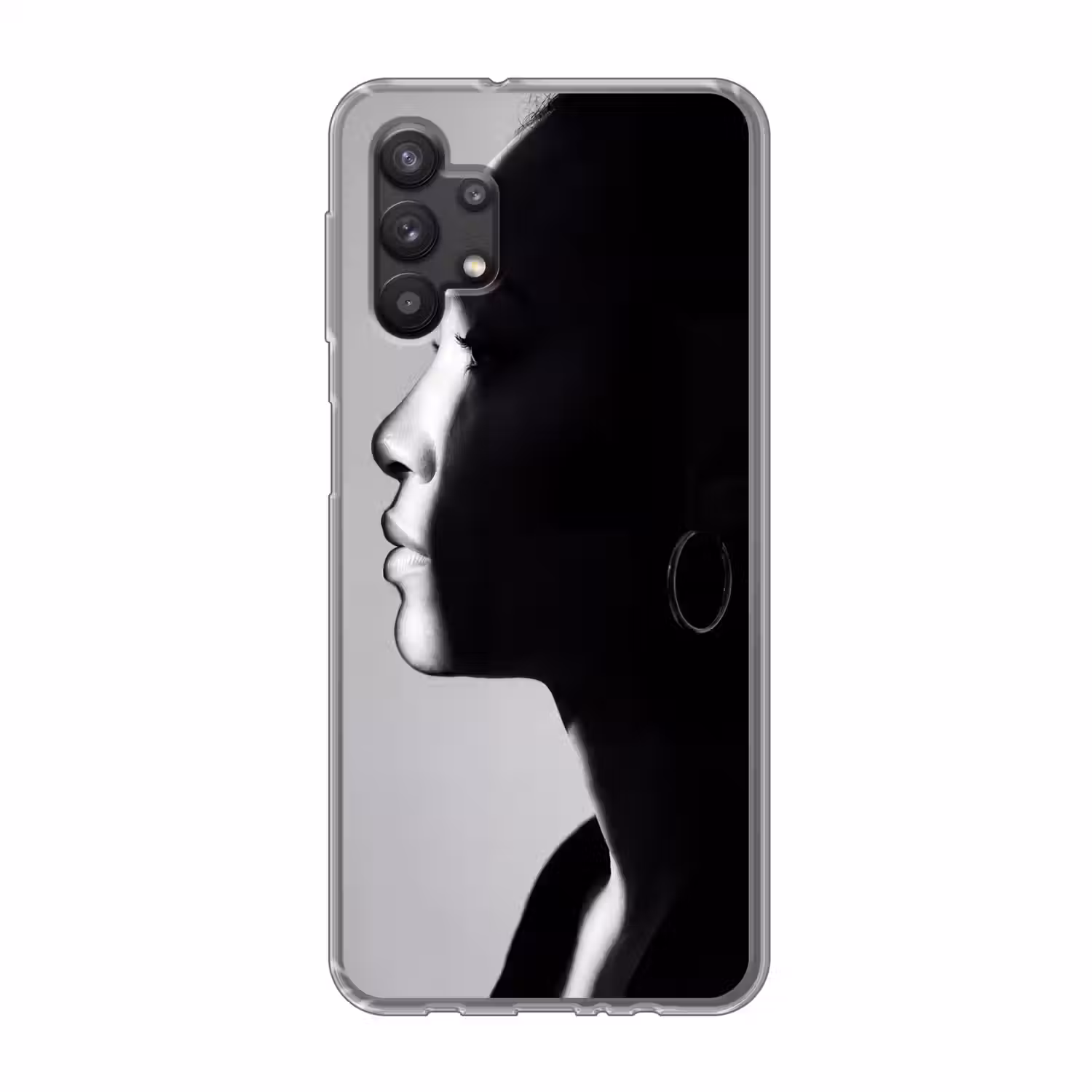 Vrouw - Profiel - Mensen - Zwart-wit Telefoonhoesje Samsung Galaxy A32 5G klein -3d