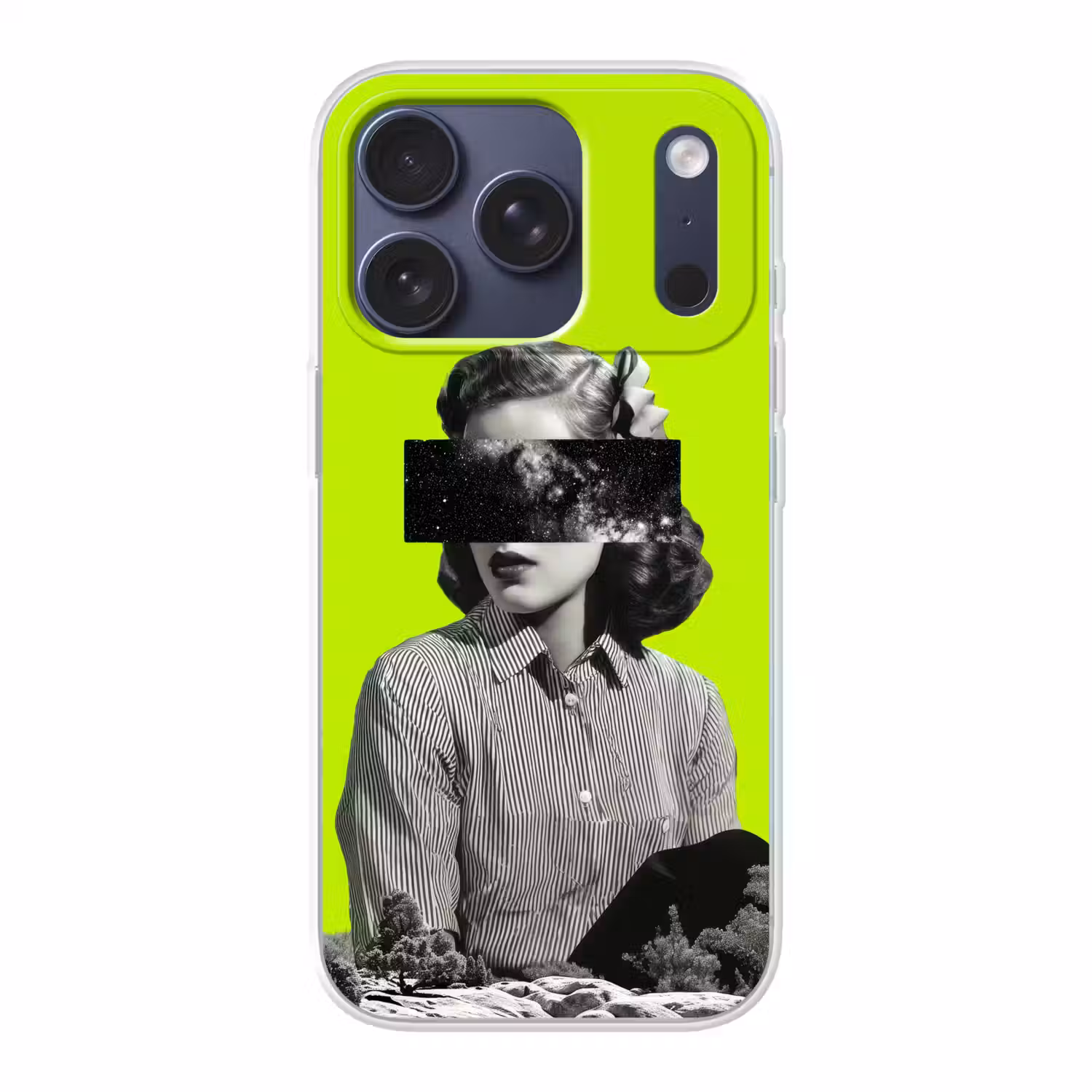 Vrouw - Sterrenhemel - Groen Telefoonhoesje iPhone 17 Pro klein -3d