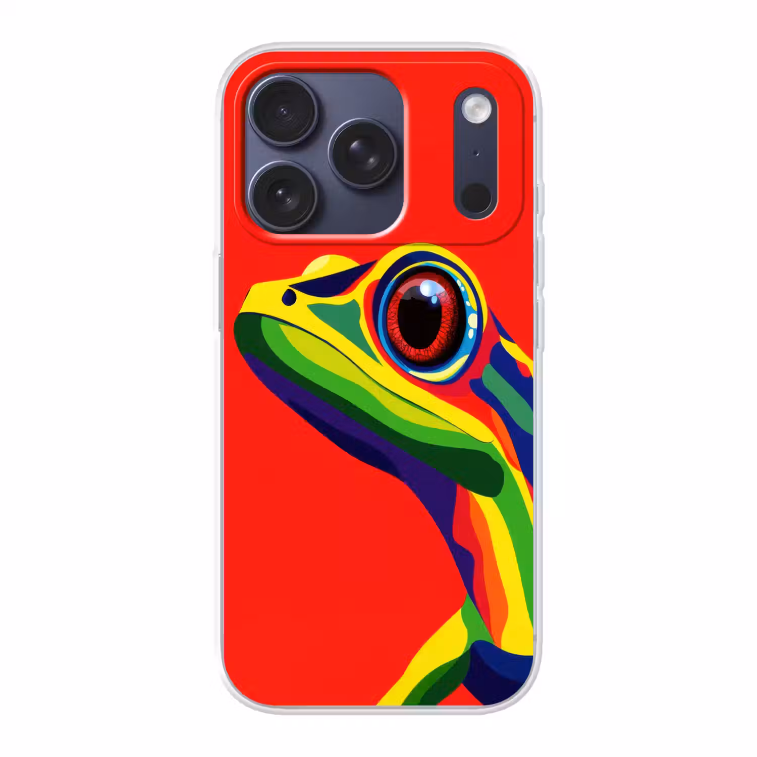 Kikker - Kleurrijk - Strepen - Ogen Telefoonhoesje iPhone 17 Pro klein -3d