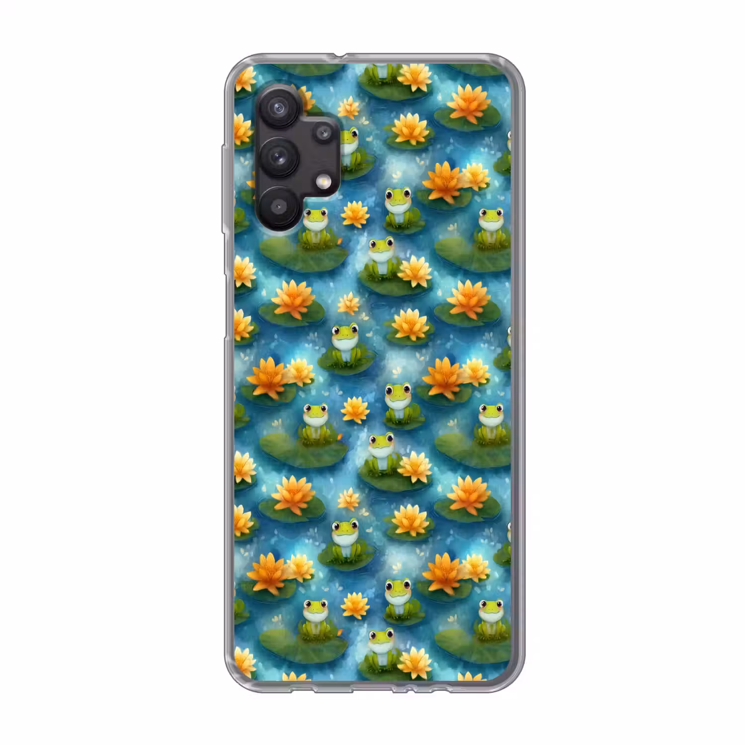 Kikker - Lelies - Groen Telefoonhoesje Samsung Galaxy A32 5G klein 346 -3d
