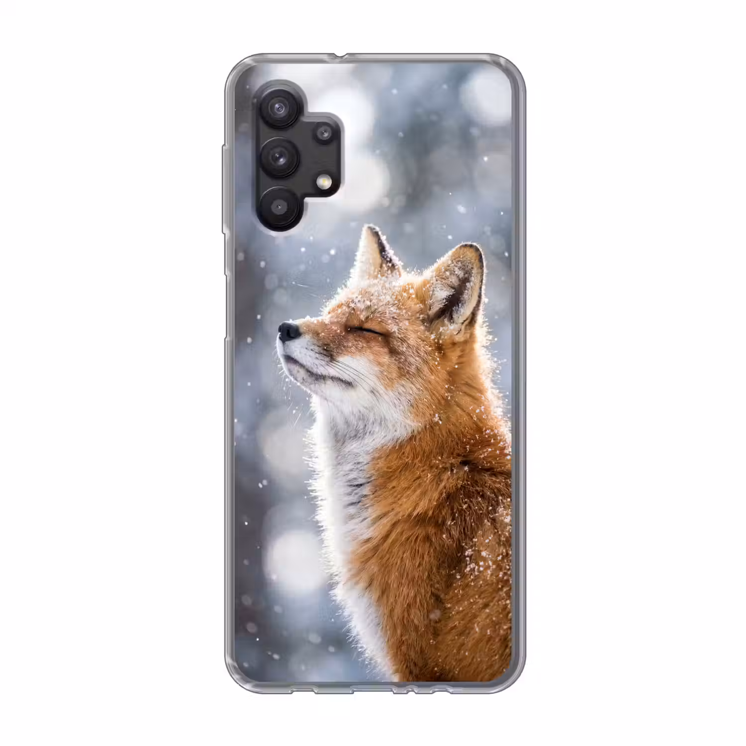 Vos - Sneeuwval - Portret - Winter - Sfeervol Telefoonhoesje Samsung Galaxy A32 5G klein -3d