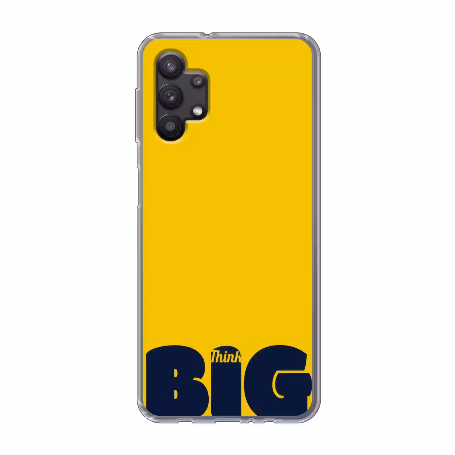 Geel - Think big - Grafisch Telefoonhoesje Samsung Galaxy A32 5G klein -3d