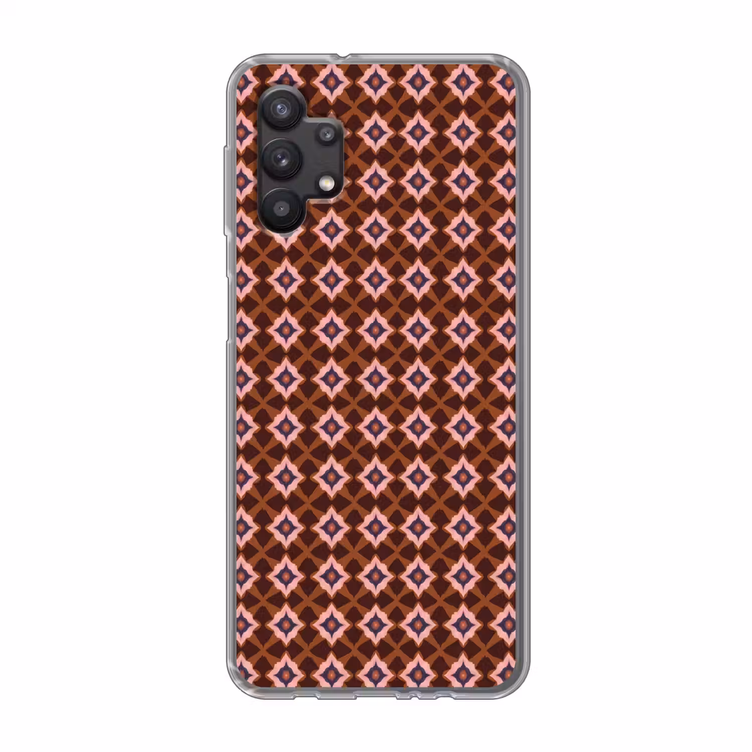 Geometrisch - Sierlijk - Bruin Telefoonhoesje Samsung Galaxy A32 5G klein 346 -3d