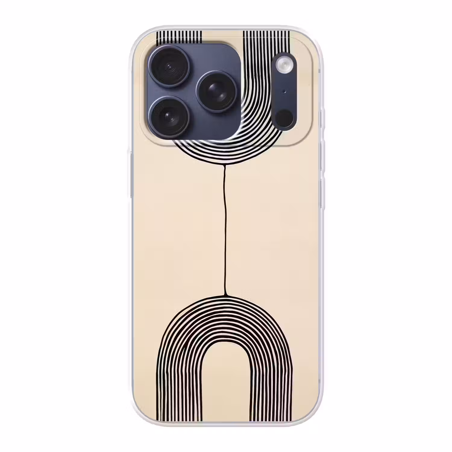 Geometrische bogen - Minimalistisch - Symmetrisch Telefoonhoesje iPhone 17 Pro klein -3d