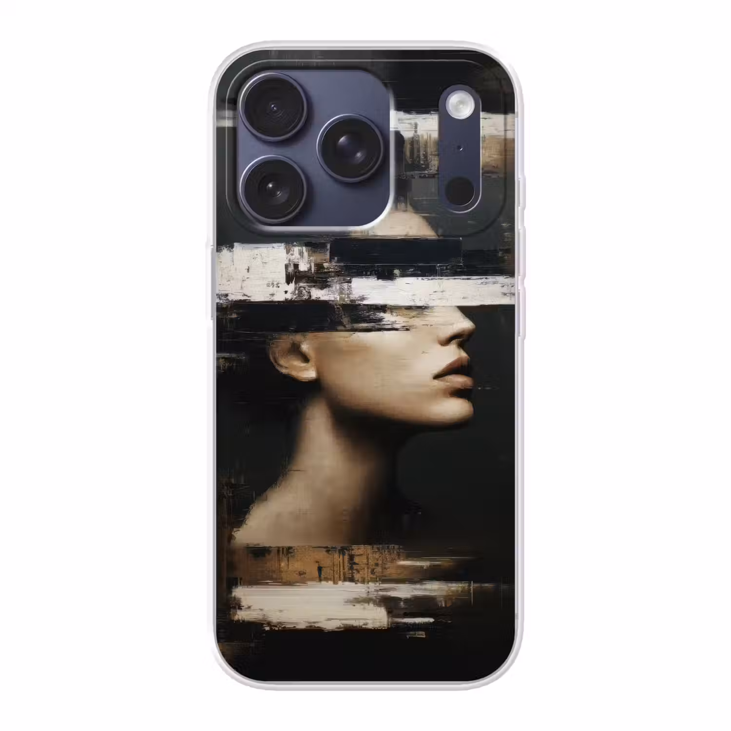 Gezicht - Vrouw - Zwart - Abstract Telefoonhoesje iPhone 17 Pro klein -3d