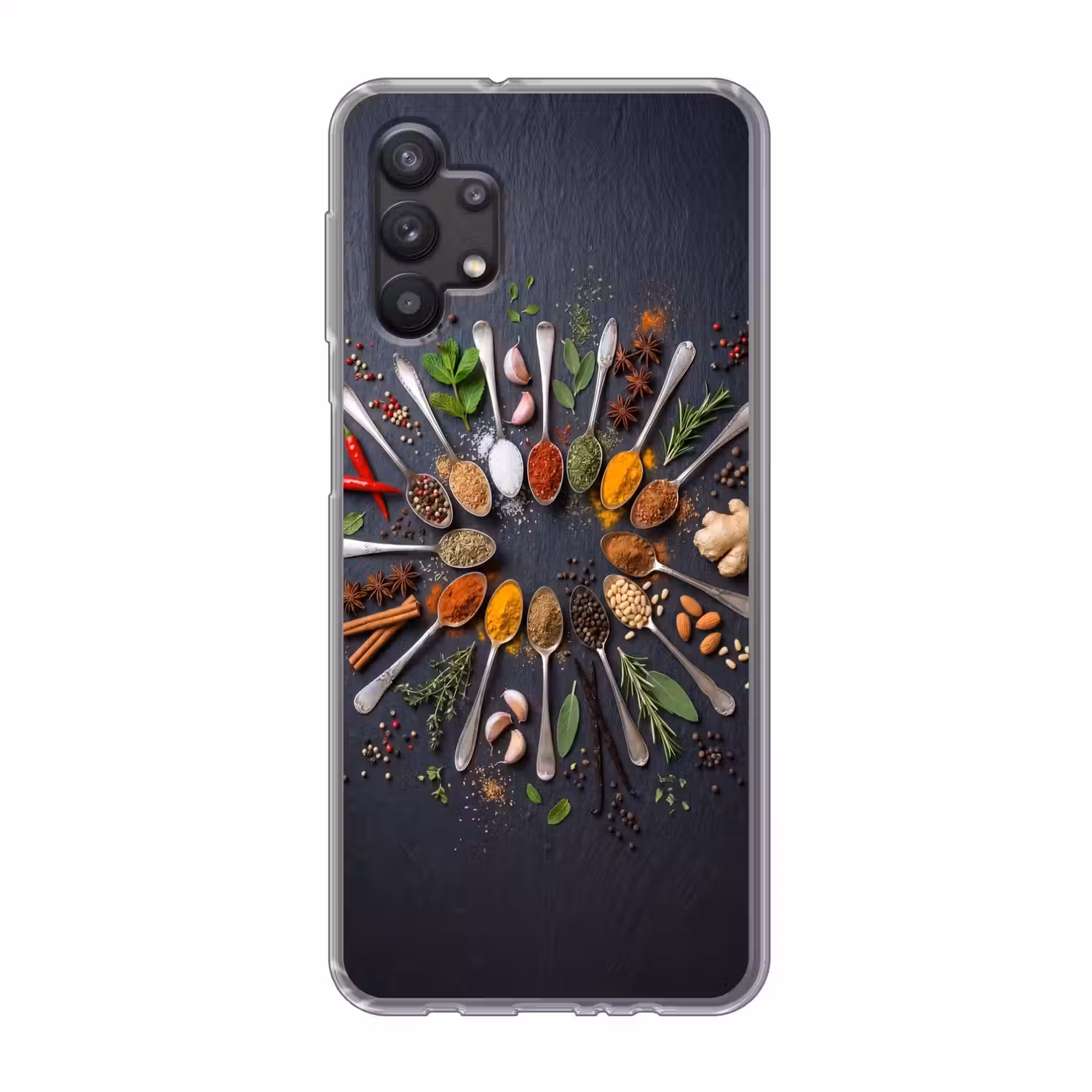 Kruiden - Lepels - Culinair - Kleurrijk - Sfeervol Telefoonhoesje Samsung Galaxy A32 5G klein -3d
