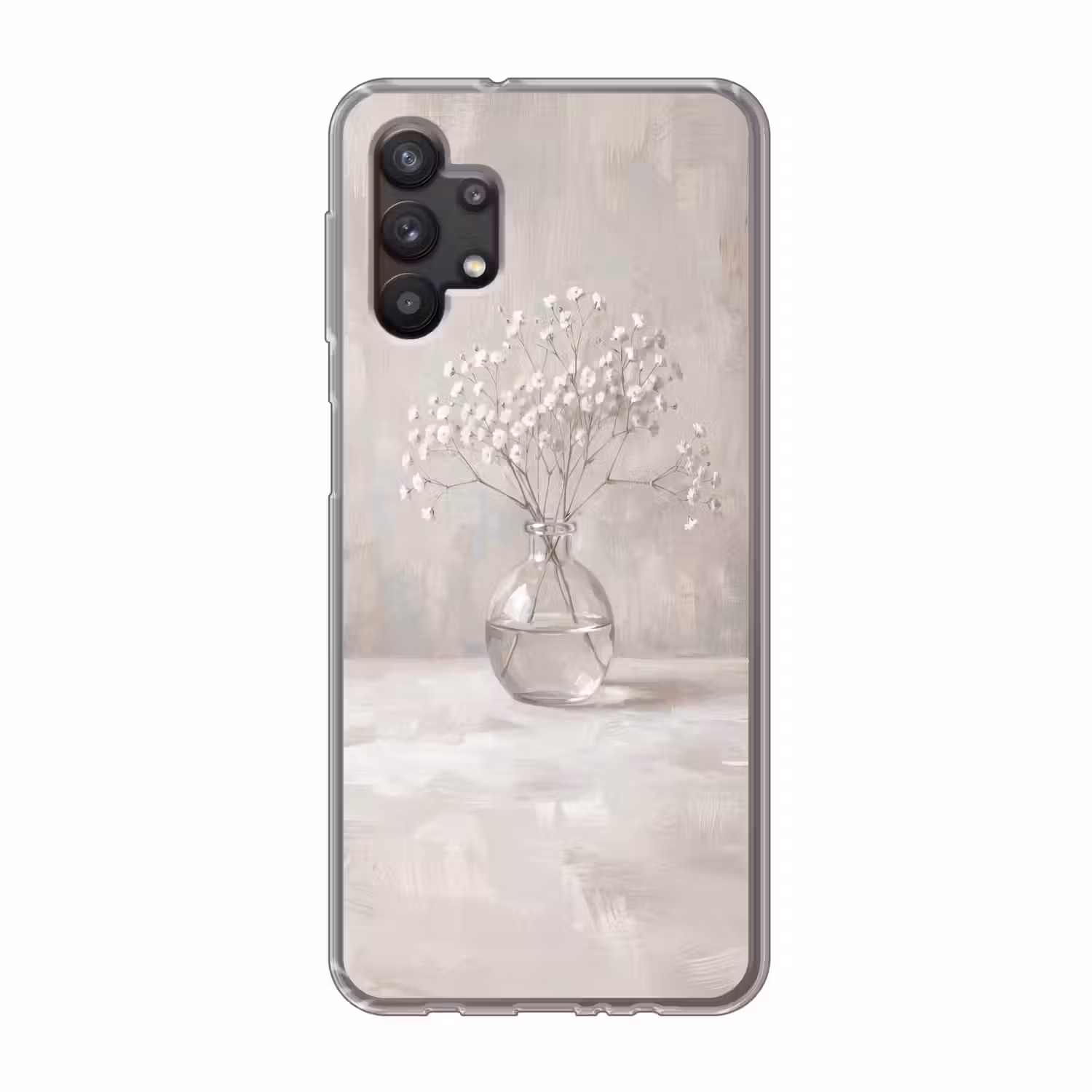 Gipskruid - Vaas - Wit Telefoonhoesje Samsung Galaxy A32 5G klein -3d