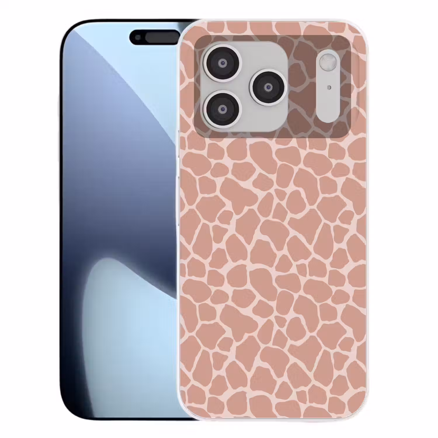 Giraffe - Lichtroze - Warm - Roze Telefoonhoesje iPhone 17 Pro klein 878 -3d