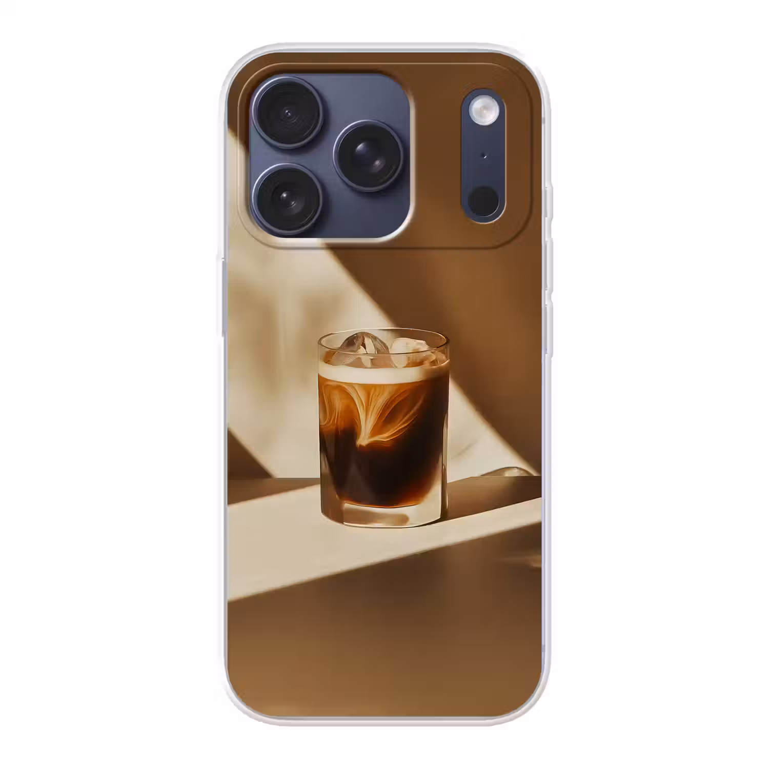 Glas - Ijskoffie - Schaduw - Bruin Telefoonhoesje iPhone 17 Pro klein -3d