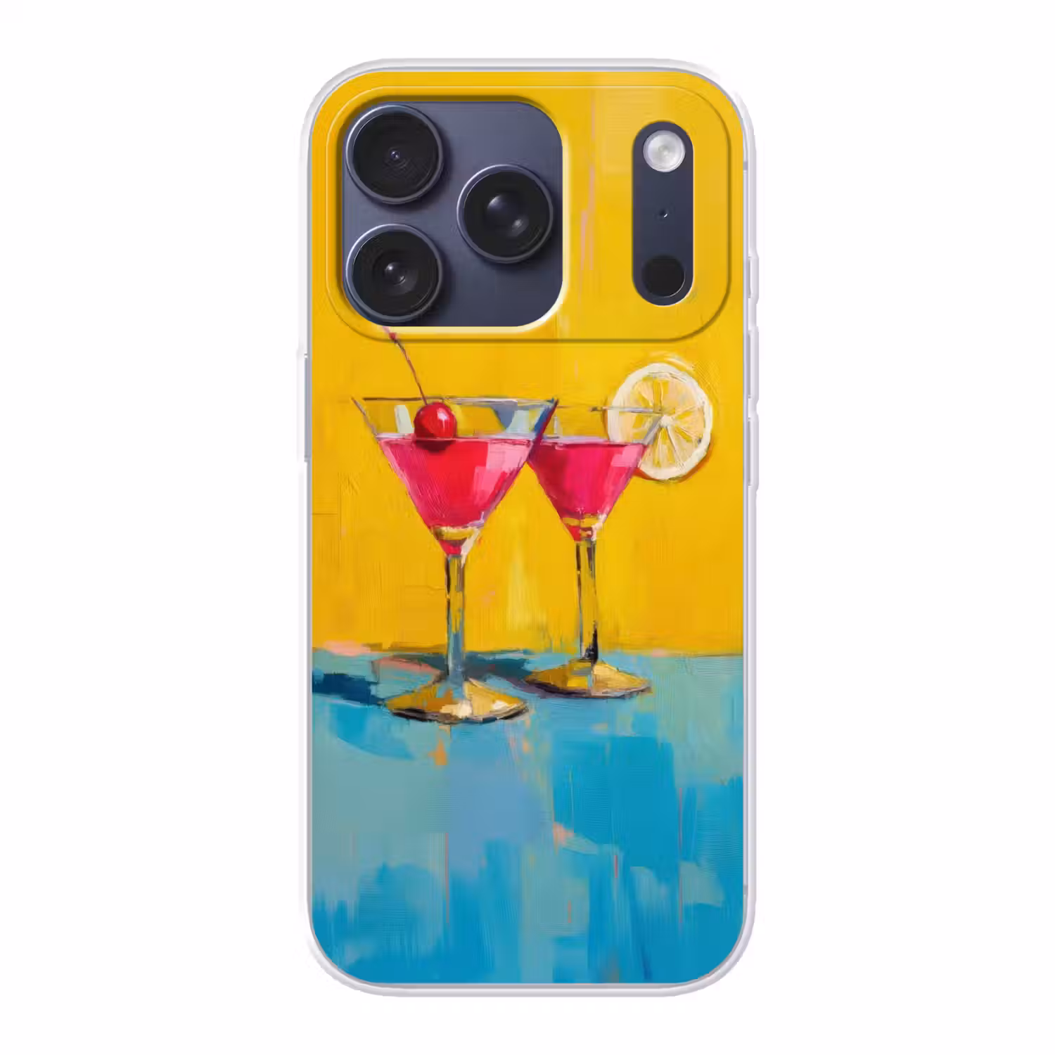 Glazen - Cocktail - Citroen - Kers Telefoonhoesje iPhone 17 Pro klein -3d