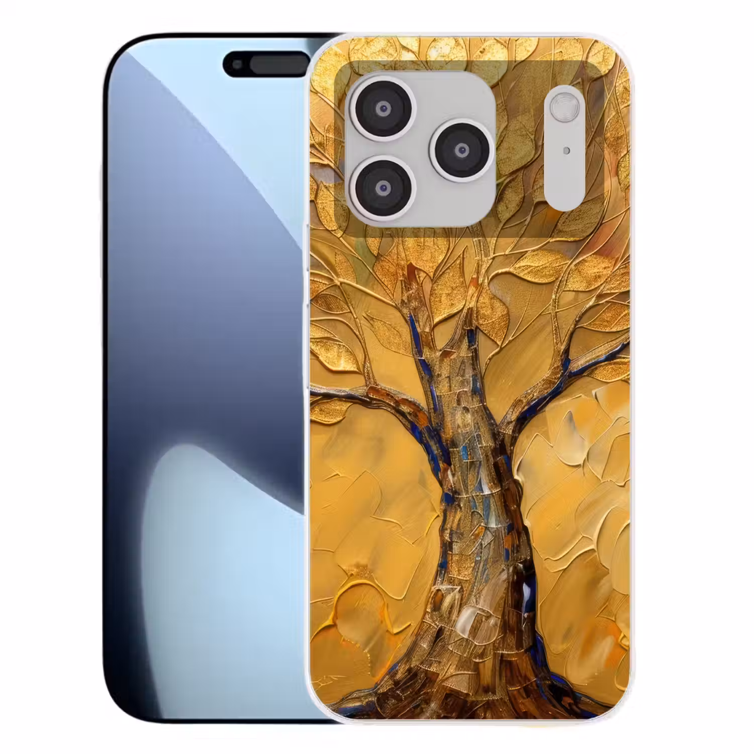 Goud - Boom - Abstract - Modern Telefoonhoesje iPhone 17 Pro klein -3d