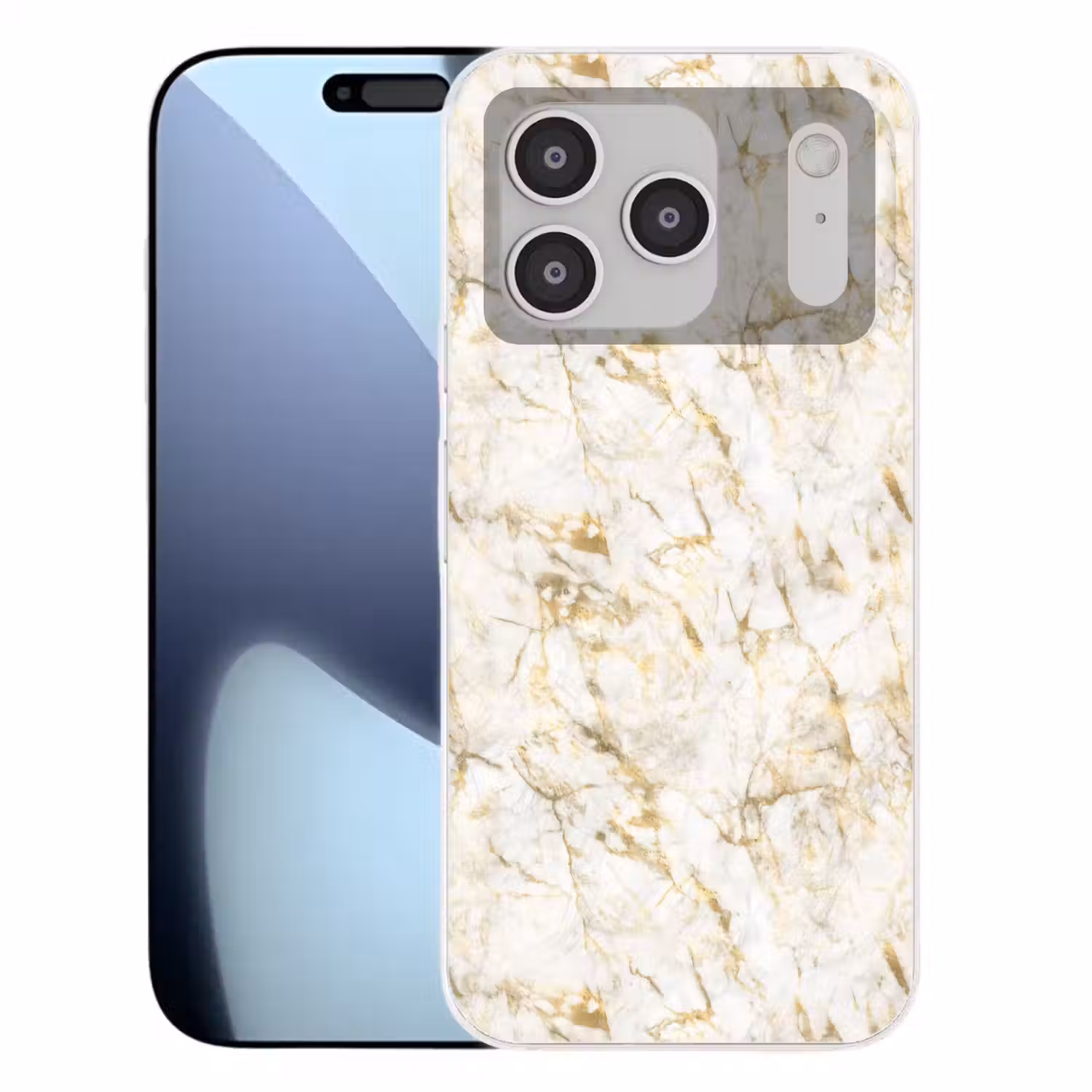 Goud - Licht - Nerf - Marmer Telefoonhoesje iPhone 17 Pro klein 878 -3d