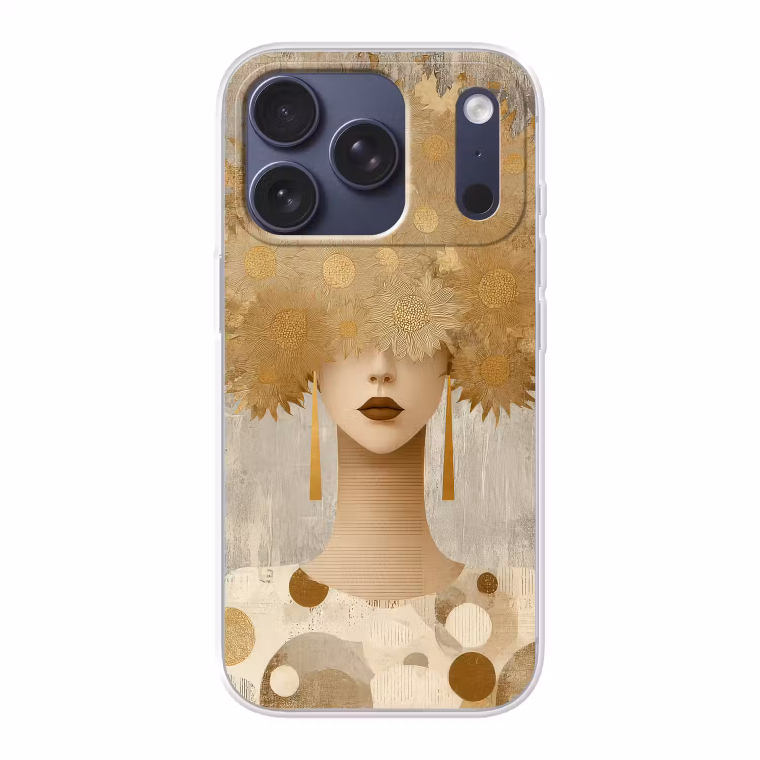 Goud - Portret - Vrouw Telefoonhoesje iPhone 17 Pro klein -3d