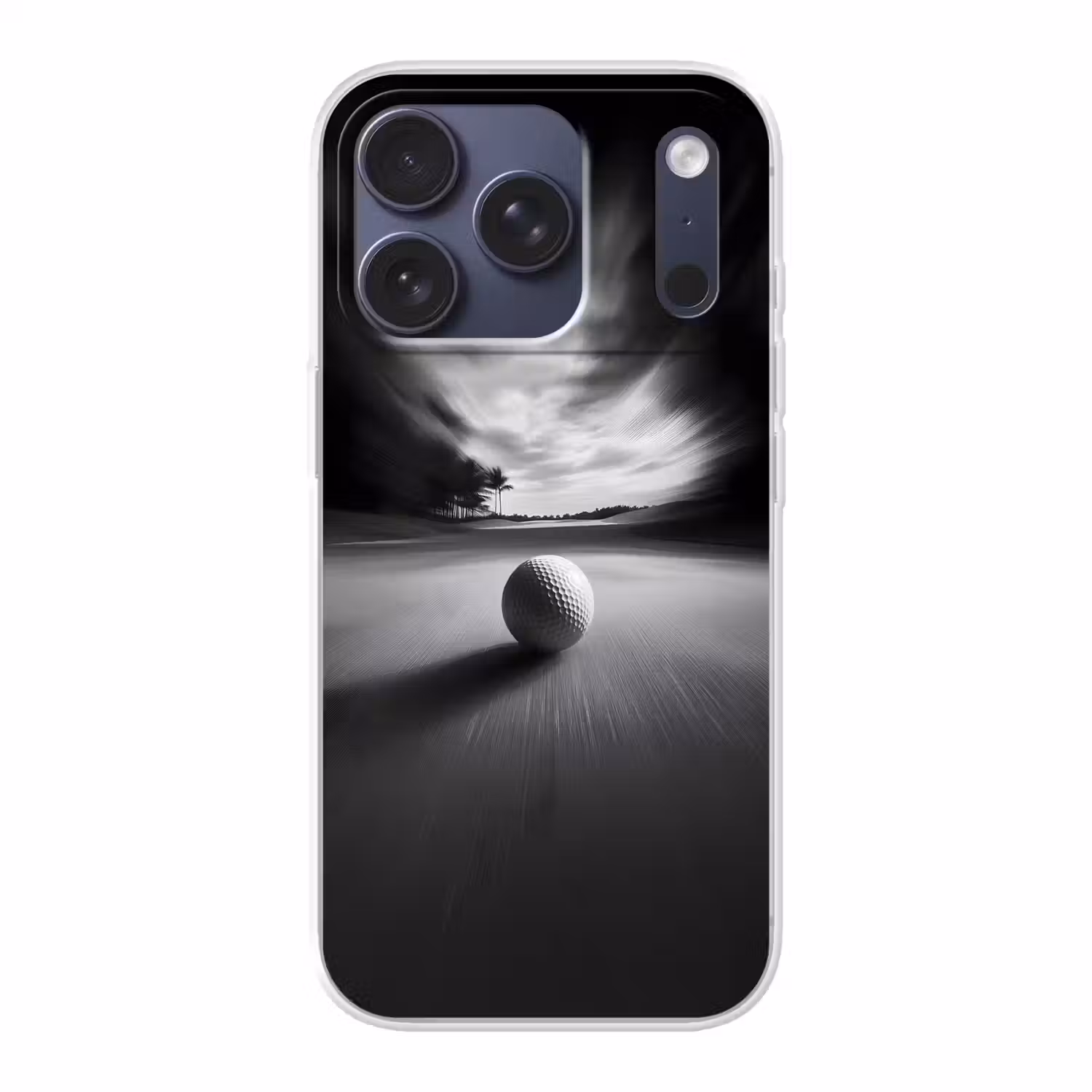 Golfbal - Wazig - Zwart Telefoonhoesje iPhone 17 Pro klein -3d