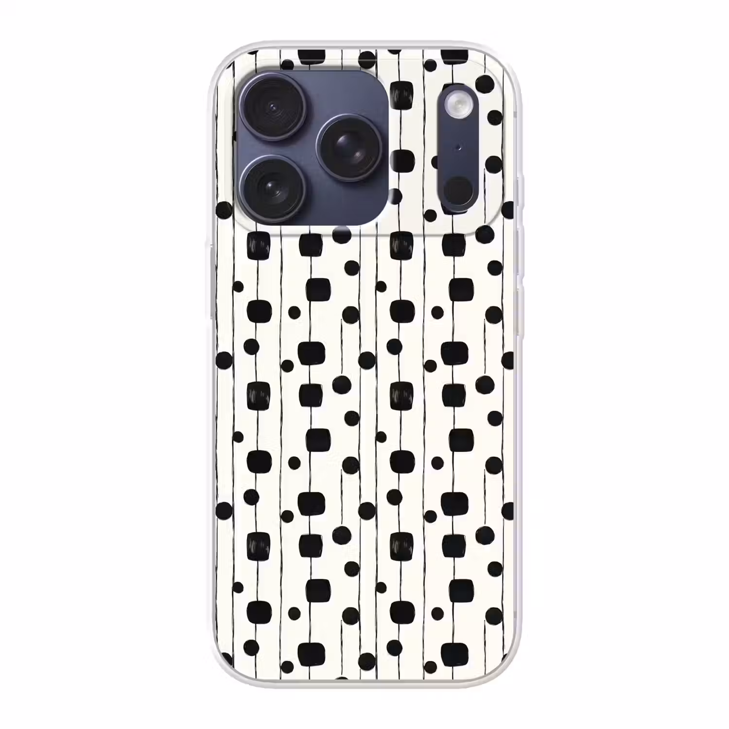Grafisch - Modern - Zwart Telefoonhoesje iPhone 17 Pro klein 878 -3d