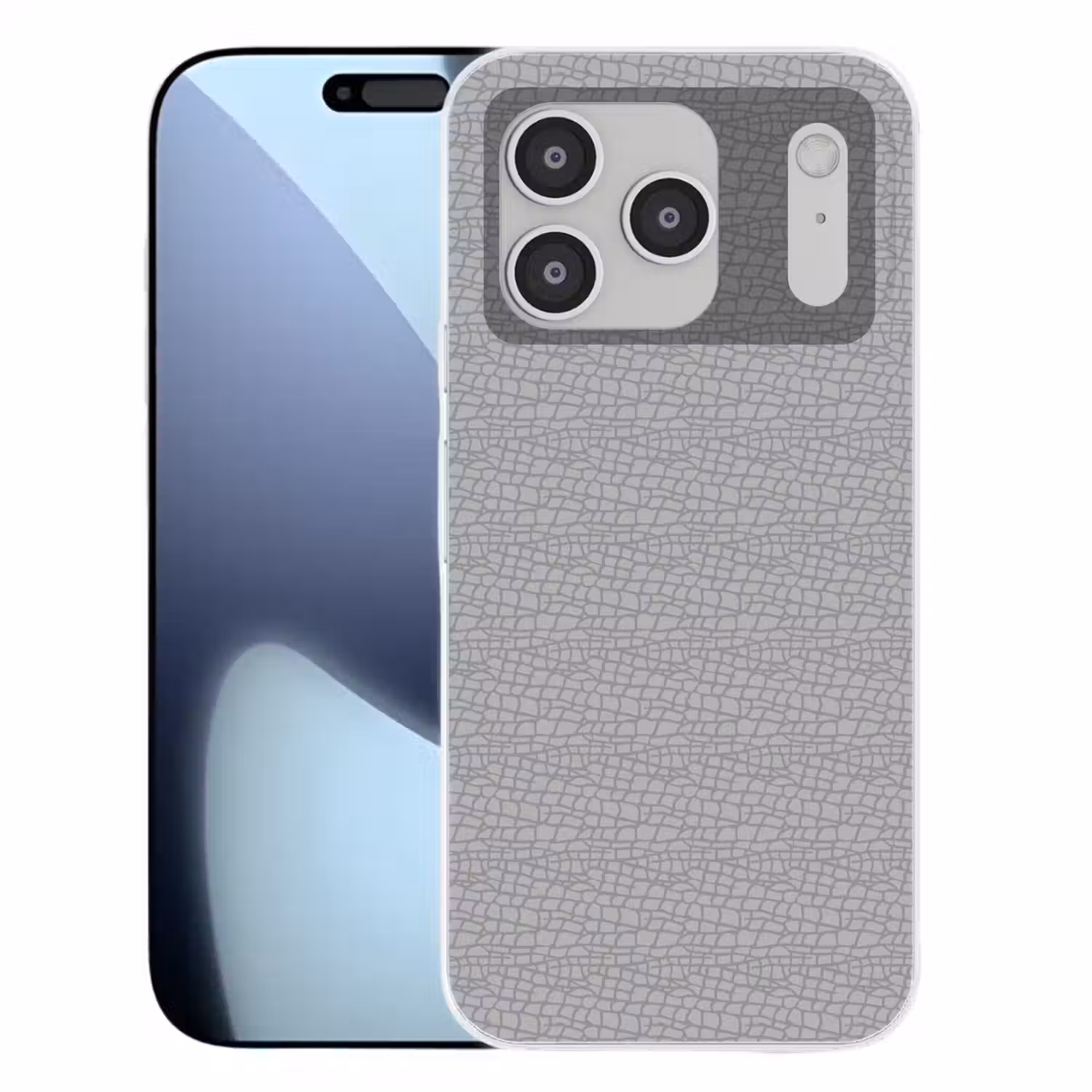 Grijs - Reptiel - Dier - Patroon Telefoonhoesje iPhone 17 Pro klein 878 -3d