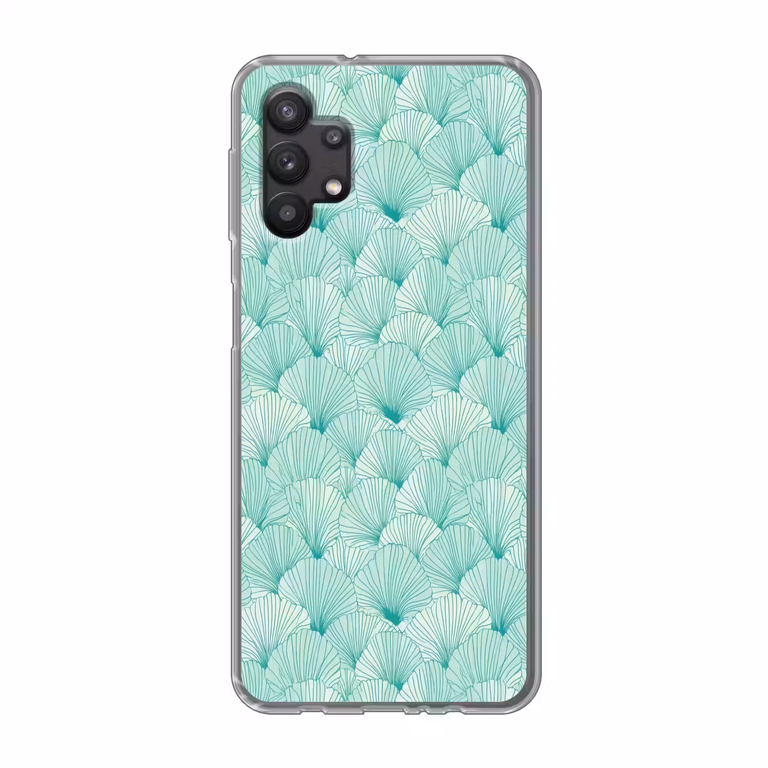 Groen - Wit - Ginko - Getekend - Textuur Telefoonhoesje Samsung Galaxy A32 5G klein 346 -3d